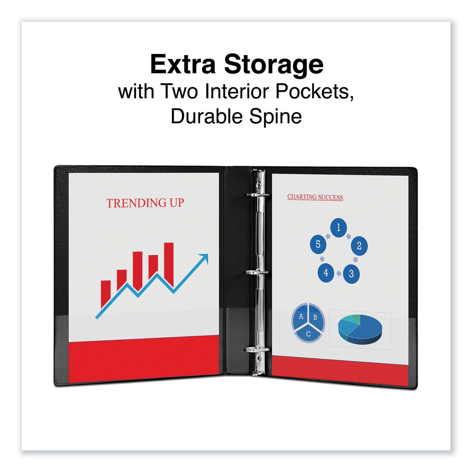 Universal® Deluxe Non-View D-Ring Binder With Label Holder, 3 Rings, 1" Capacity, 11 X 8.5, Black