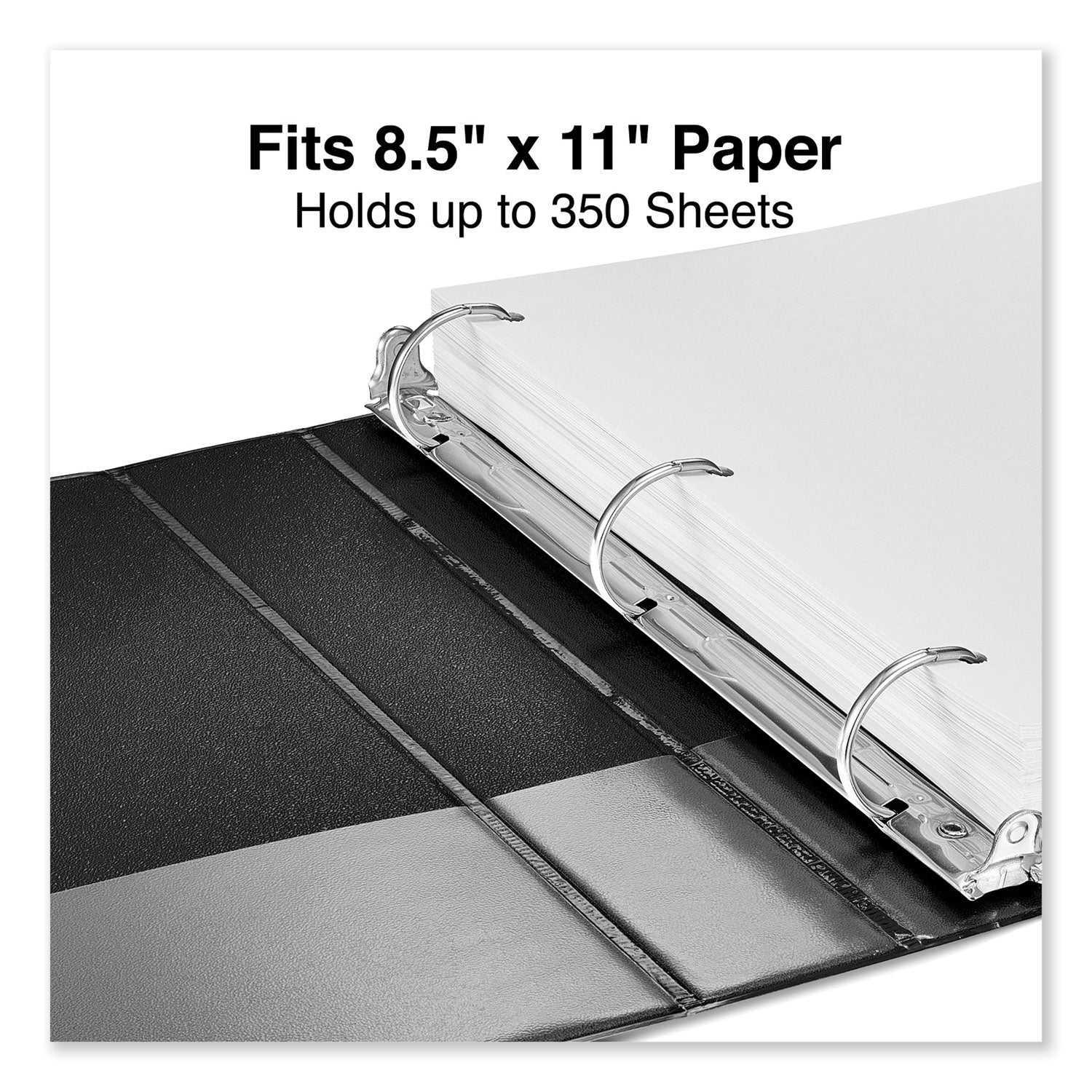 Universal® Deluxe Non-View D-Ring Binder With Label Holder, 3 Rings, 1.5" Capacity, 11 X 8.5, Black