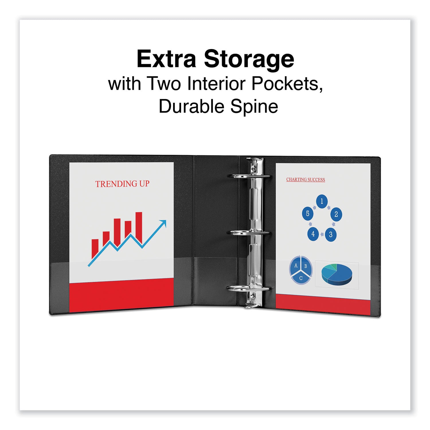 Universal® Deluxe Non-View D-Ring Binder With Label Holder, 3 Rings, 3" Capacity, 11 X 8.5, Black