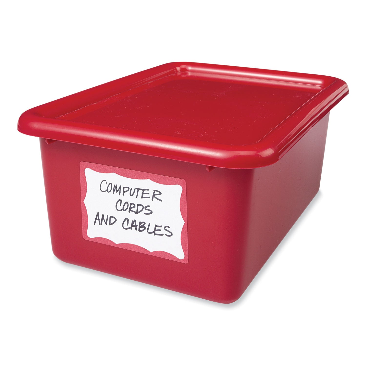 Avery® Printable Adhesive Name Badges, 3.38 X 2.33, Red Border, 100/pack