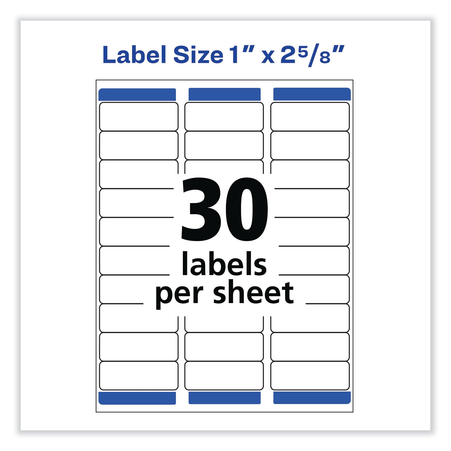 Avery® Removable Multi-Use Labels, Inkjet/laser Printers, 1 X 2.63, White, 30/sheet, 25 Sheets/pack