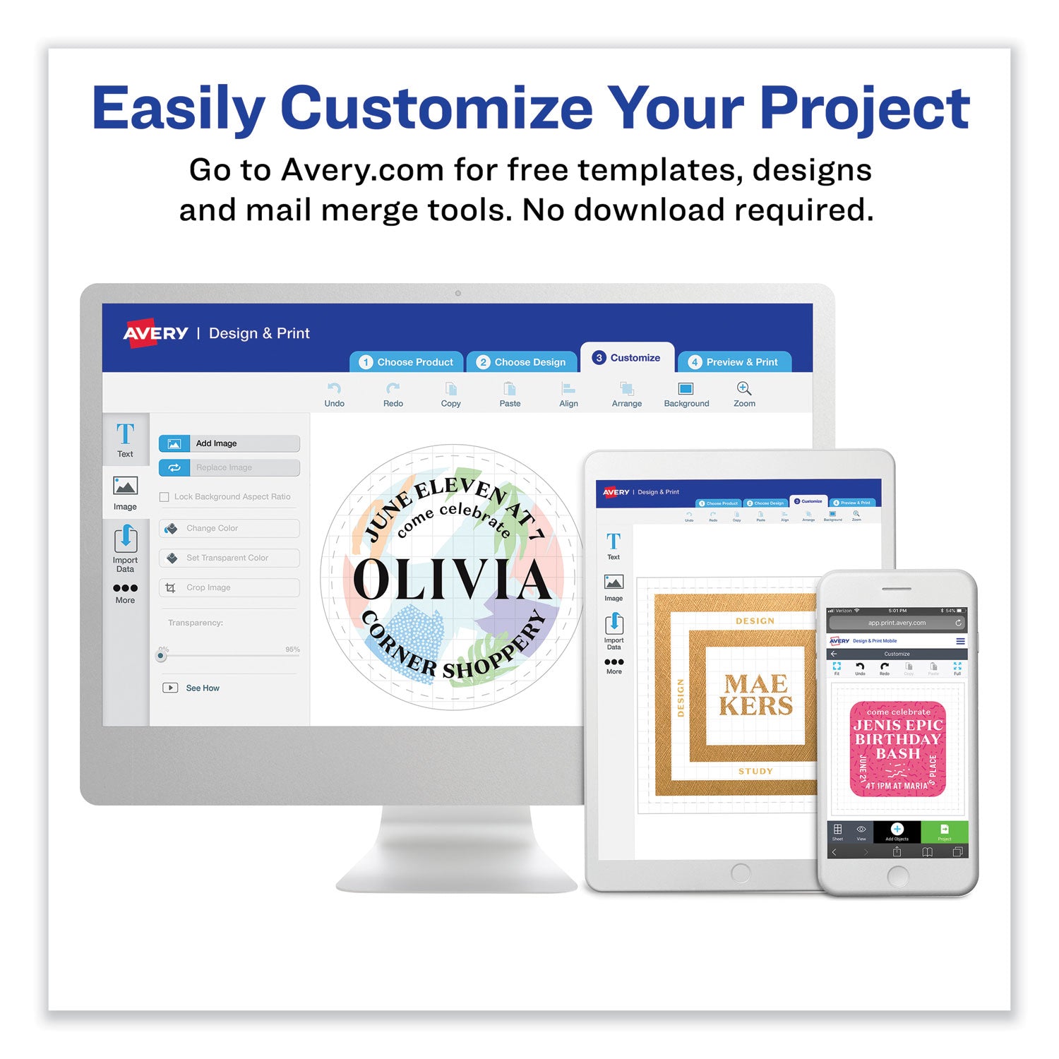 Avery® Removable Multi-Use Labels, Inkjet/laser Printers, 3.33 X 4, White, 6/sheet, 25 Sheets/pack