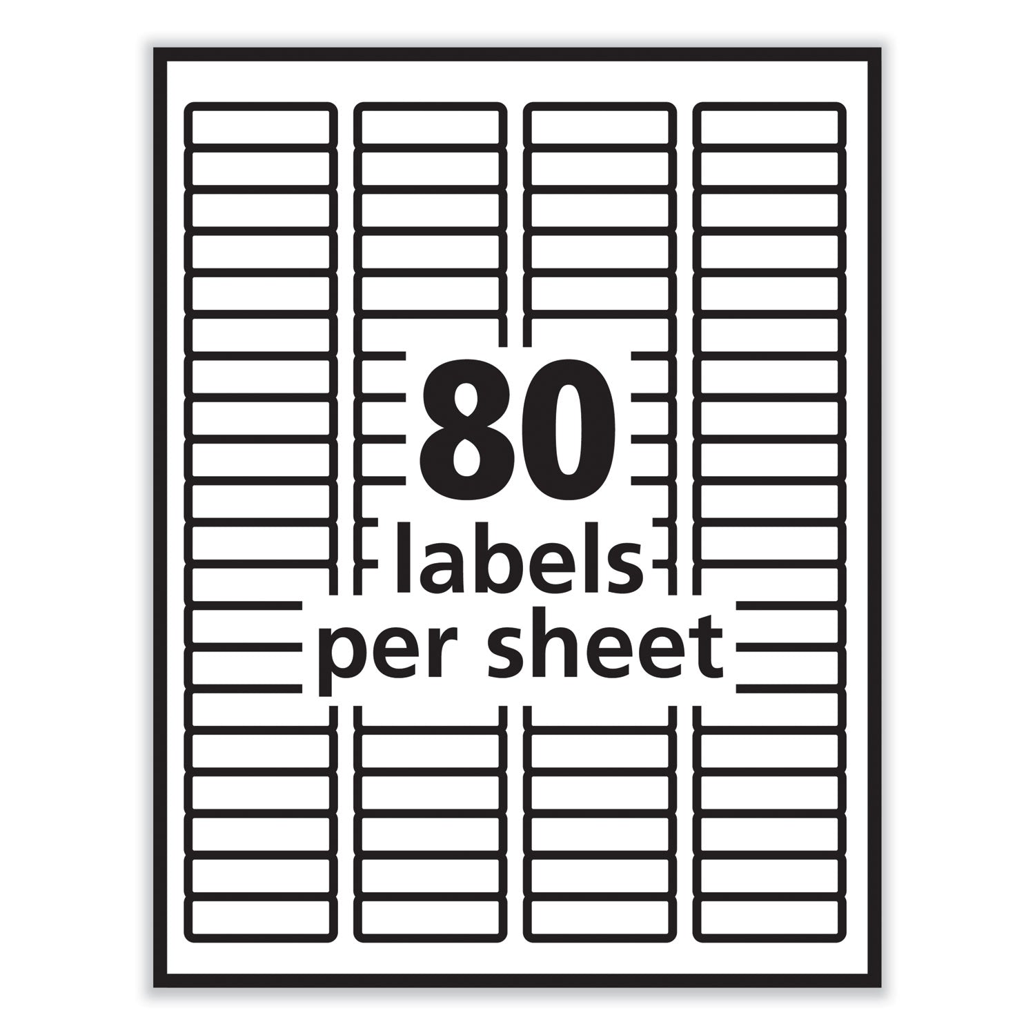 PRES-a-ply® Labels, Inkjet/laser Printers, 0.5 X 1.75, White, 80/sheet, 100 Sheets/pack