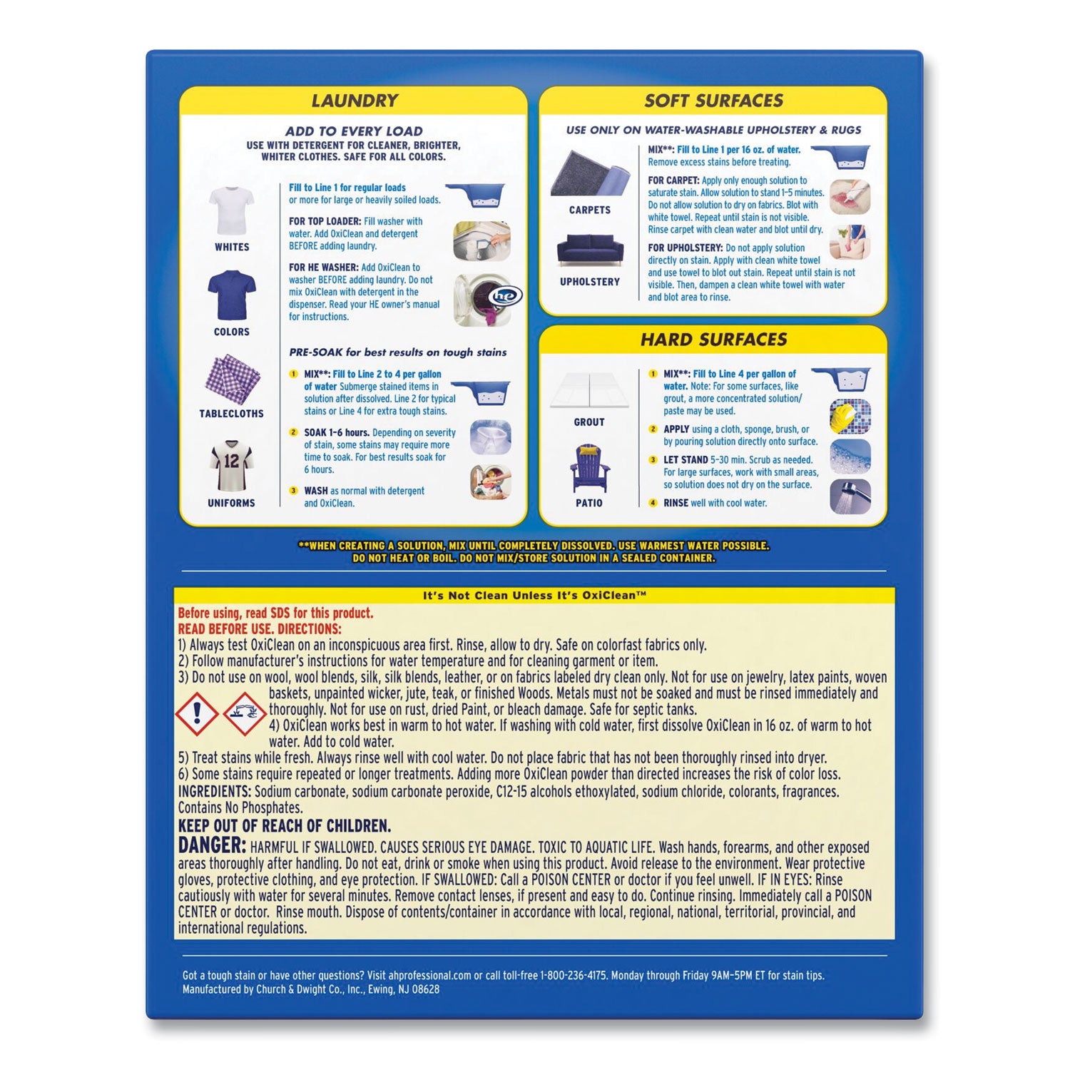 OxiClean™ Versatile Stain Remover, Regular Scent, 7.22 Lb Box, 4/carton