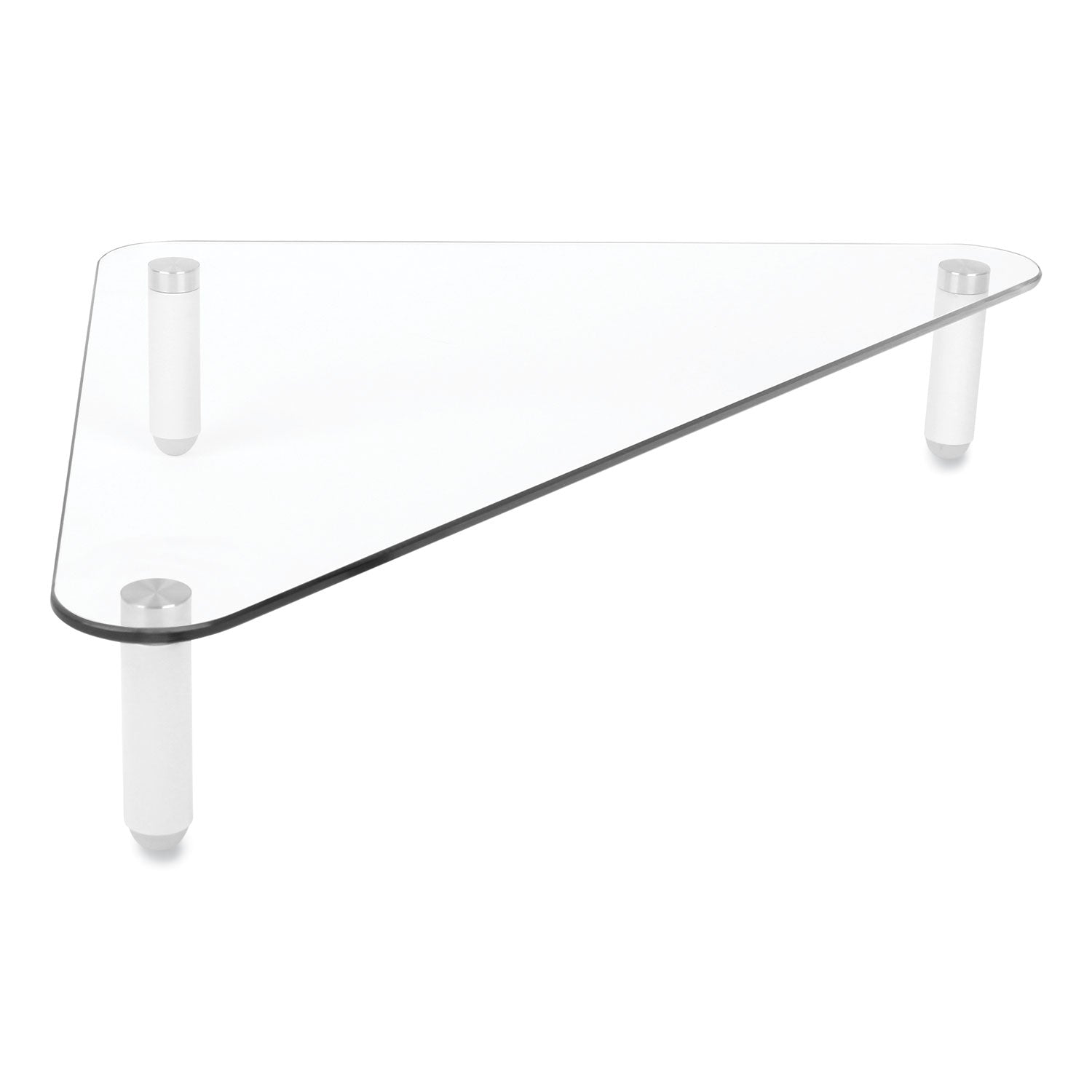 Kantek Glass Corner Monitor Riser, 19.7" x 11" x 3.25", Clear, Supports 40 lbs