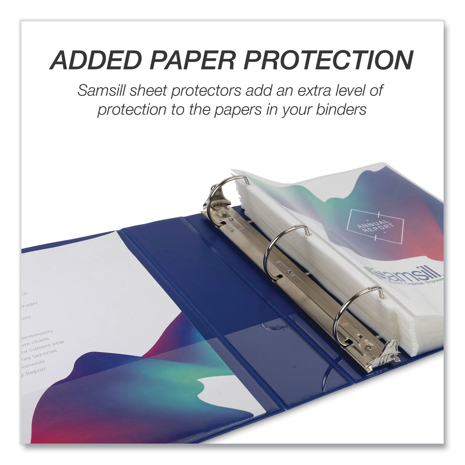 Samsill® Durable D-Ring View Binders, 3 Rings, 2" Capacity, 11 x 8.5, Blueberry/Blue Coconut/Dragonfruit/Purple, 4/Pack