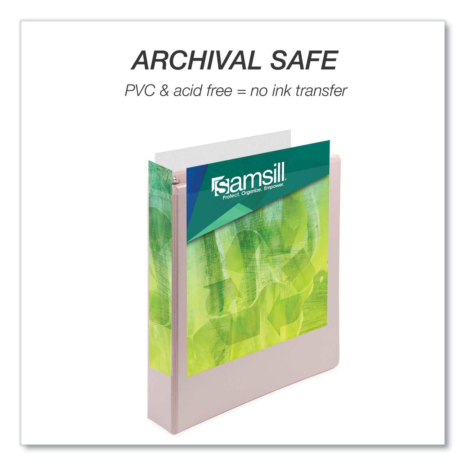 Samsill® Earth's Choice Plant-Based BOHO D-Ring View Binders, 1" Capacity, 11 x 8.5, Rose, 2/Pack