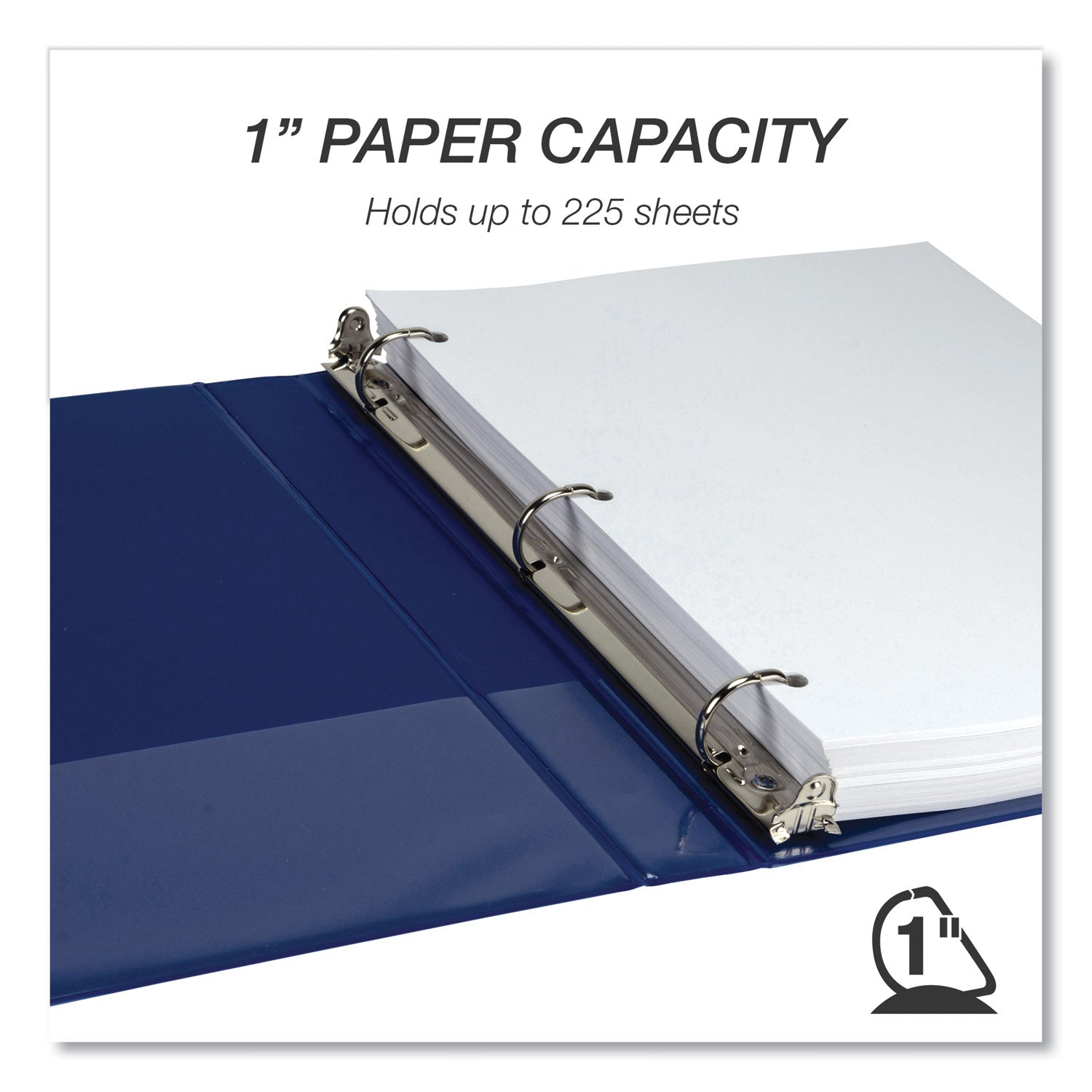 Samsill® Durable D-Ring View Binders, 3 Rings, 1" Capacity, 11 x 8.5, Blueberry/Blue Coconut/Dragonfruit/Purple, 4/Pack