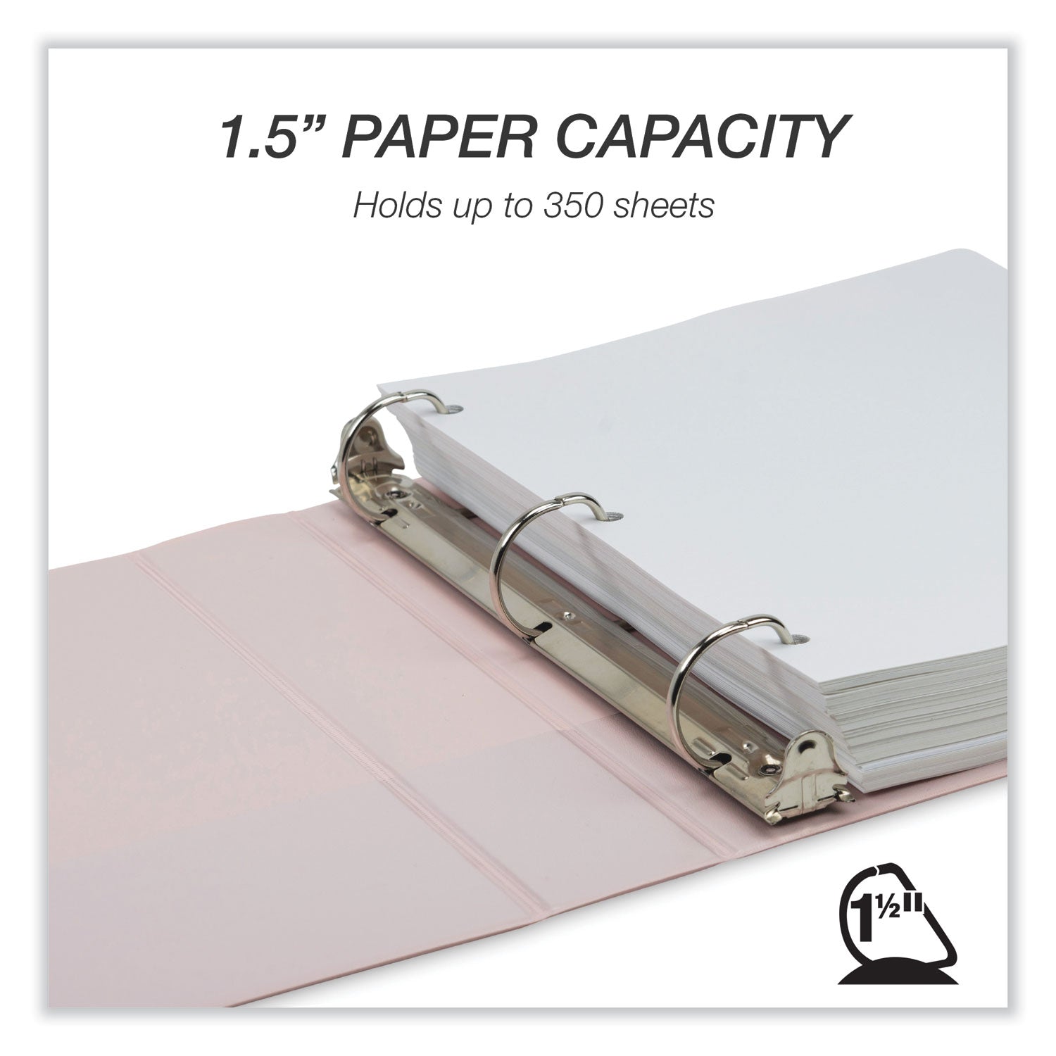 Samsill® Earth's Choice Plant-Based BOHO D-Ring View Binders, 1.5" Capacity, 11 x 8.5, Rose, 2/Pack