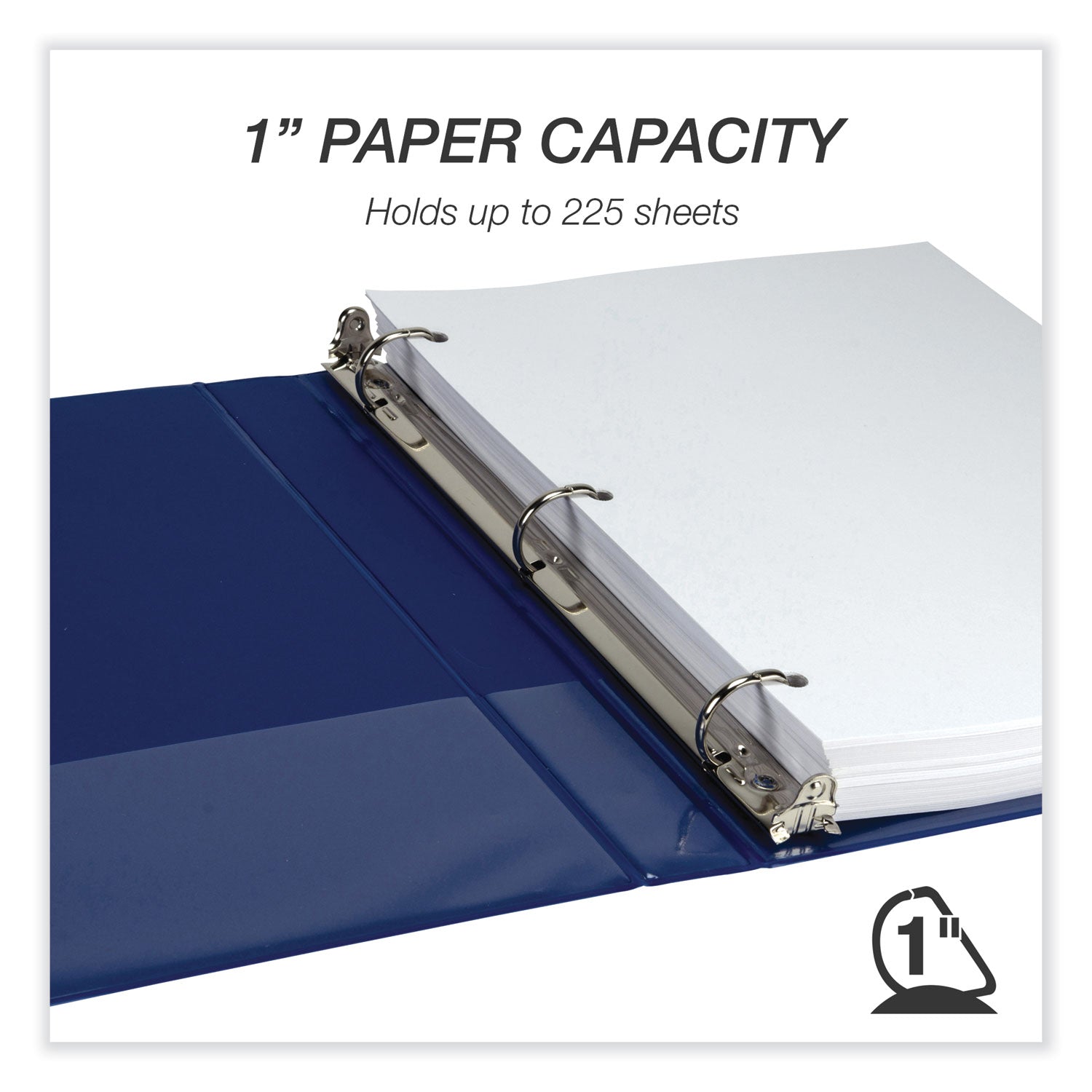 Samsill® Durable D-Ring View Binders, 3 Rings, 1" Capacity, 11 x 8.5, Black/Blue/Green/Red, 4/Pack