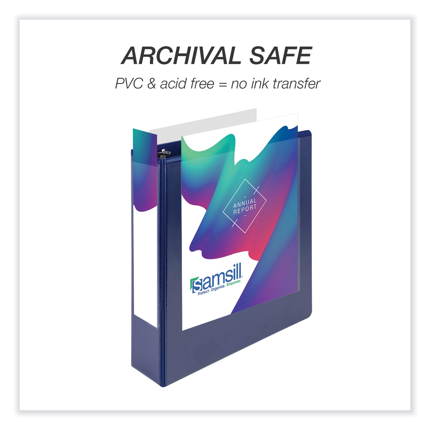 Samsill® Durable D-Ring View Binders, 3 Rings, 2" Capacity, 11 x 8.5, Black/Blue/Green/Red, 4/Pack