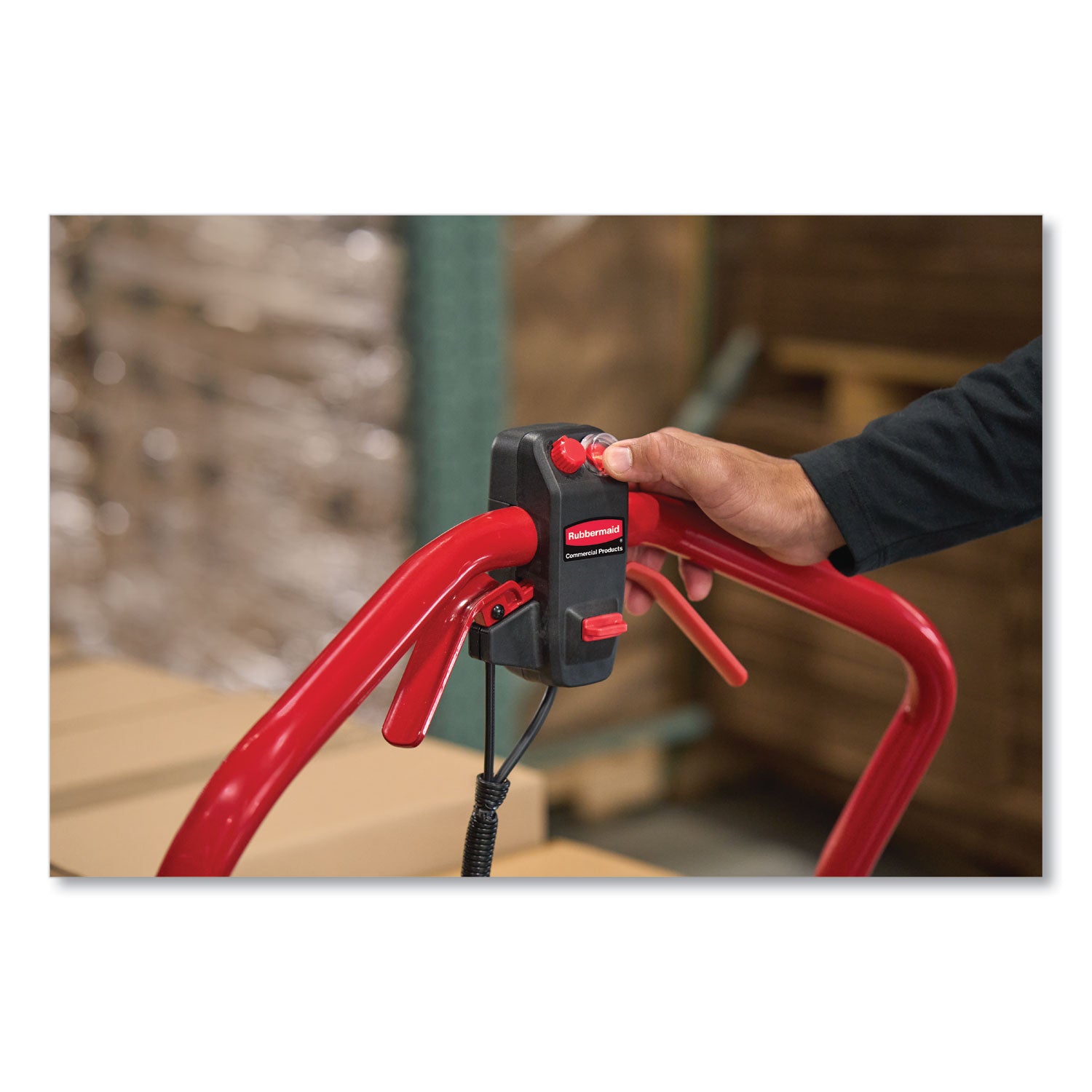 Rubbermaid® Commercial Motorized Kit For 30" X 60" Platform Trucks, Large, Dc Motor, 60 V Lithium-Ion Battery, 0.5 Mph To 3 Mph, Black/red