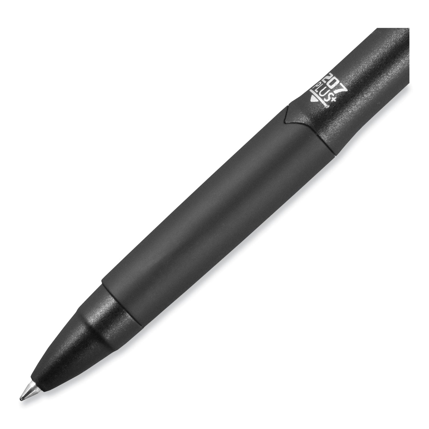 uniball® 207 Plus+ Gel Pen, Retractable, Medium 0.7 mm, Black Ink, Black Barrel, Dozen