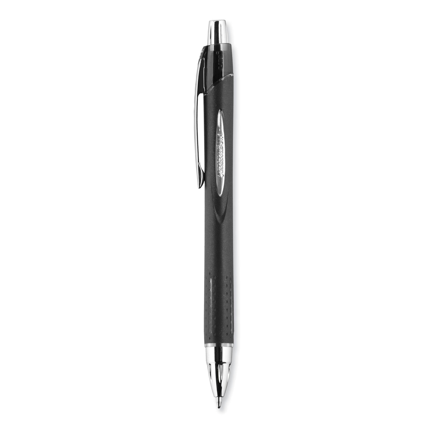 uniball® Jetstream Hybrid Gel Pen, Retractable, Bold 1 mm, Black Ink, Black/Silver Barrel