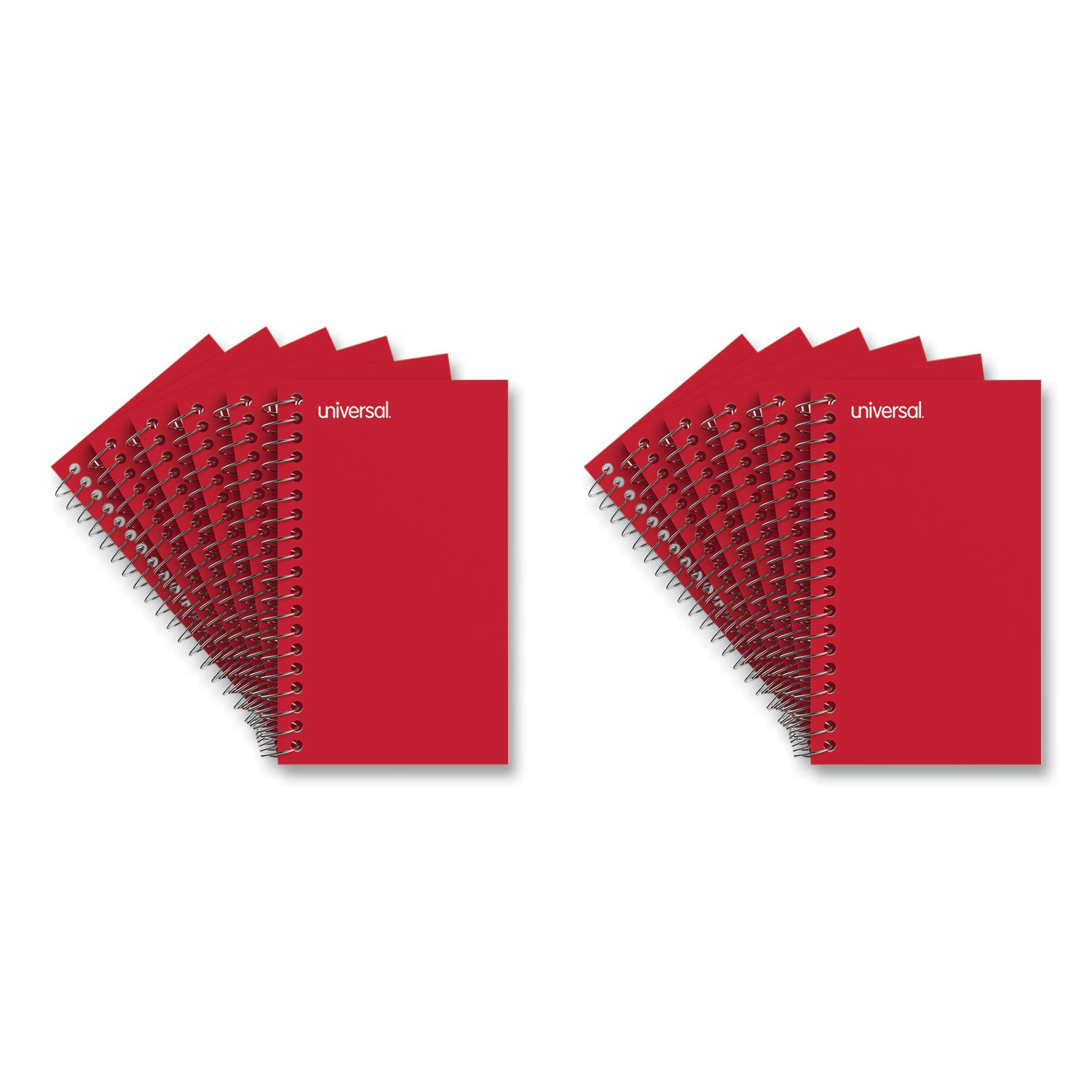 Universal® Wirebound Memo Book, Narrow Rule, Red Cover, (50) 5 x 3 Sheets, 12/Pack