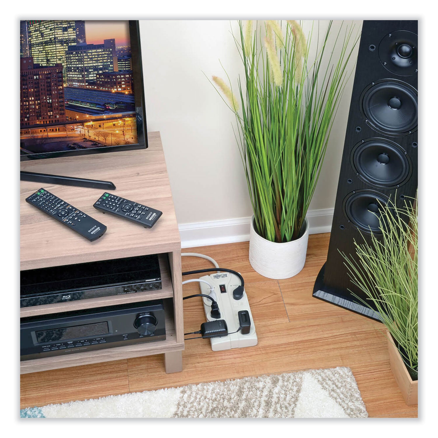 Tripp Lite by Eaton Protect It! Surge Protector, 8 AC Outlets, 25 ft Cord, 1,440 J, Light Gray