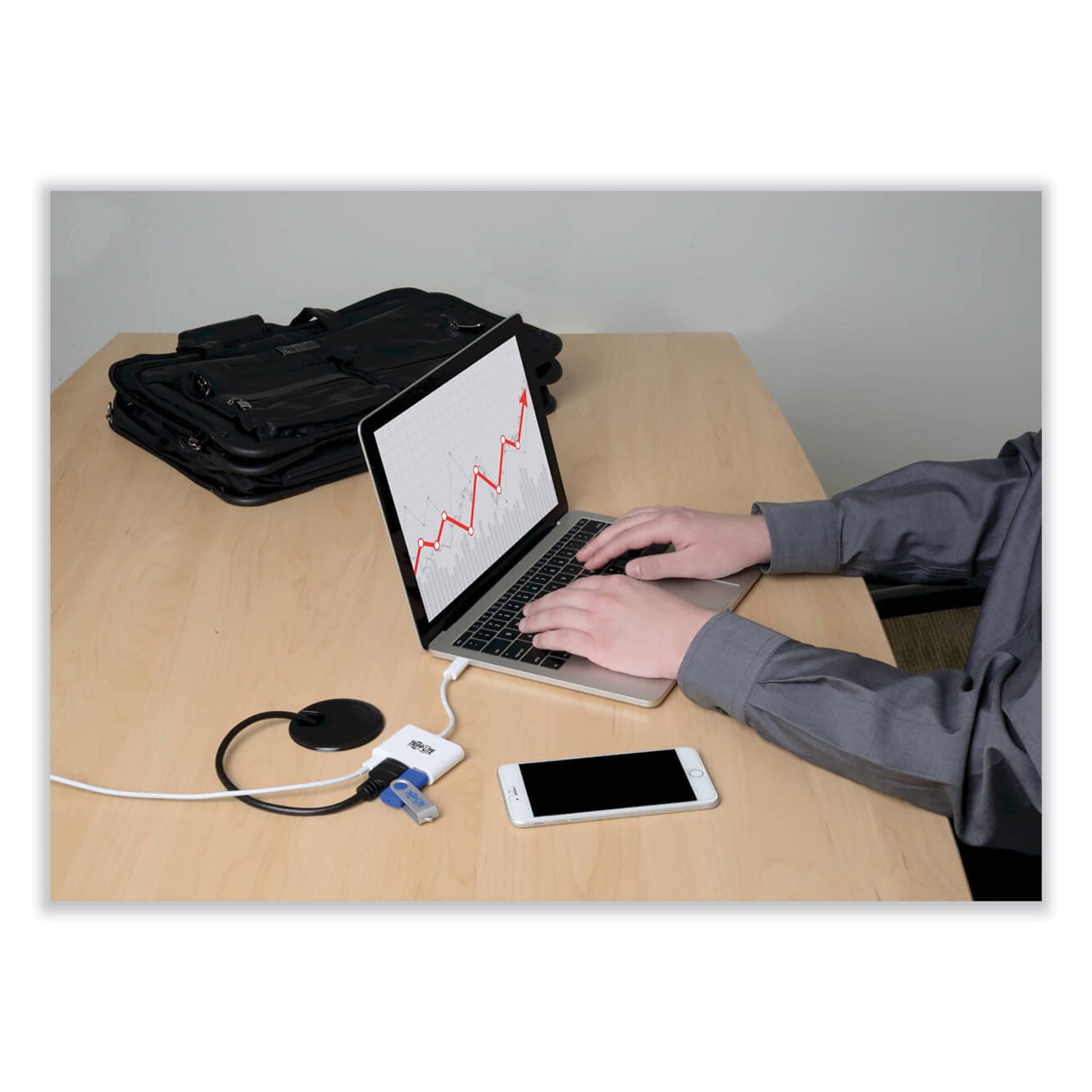 Tripp Lite by Eaton USB 3.1 Gen 1 USB-C to HDMI 4K Adapter, USB-A/USB-C PD Charging Ports, 3", White