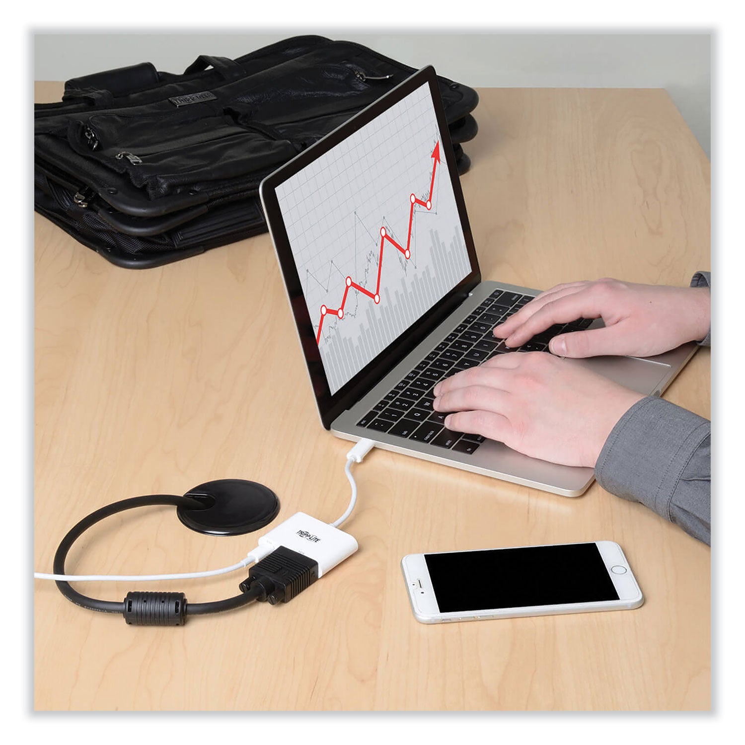 Tripp Lite by Eaton USB 3.1 Gen 1 USB-C to VGA Adapter, 3", White