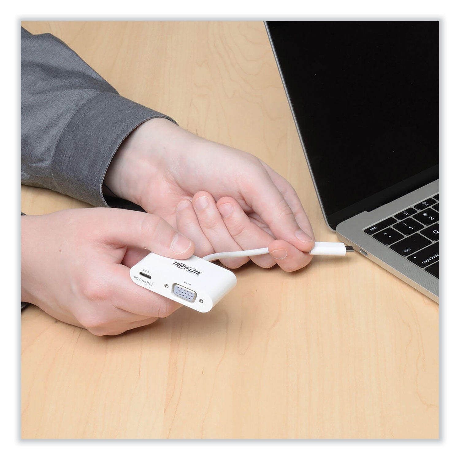 Tripp Lite by Eaton USB 3.1 Gen 1 USB-C to VGA Adapter, 3", White