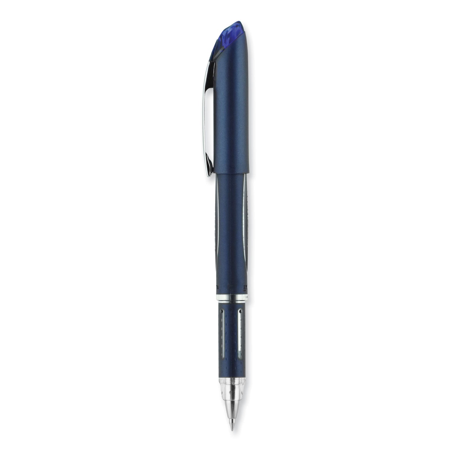 uniball® Jetstream Hybrid Gel Pen, Stick, Fine 0.7 mm, Blue Ink, Blue/Silver Barrel