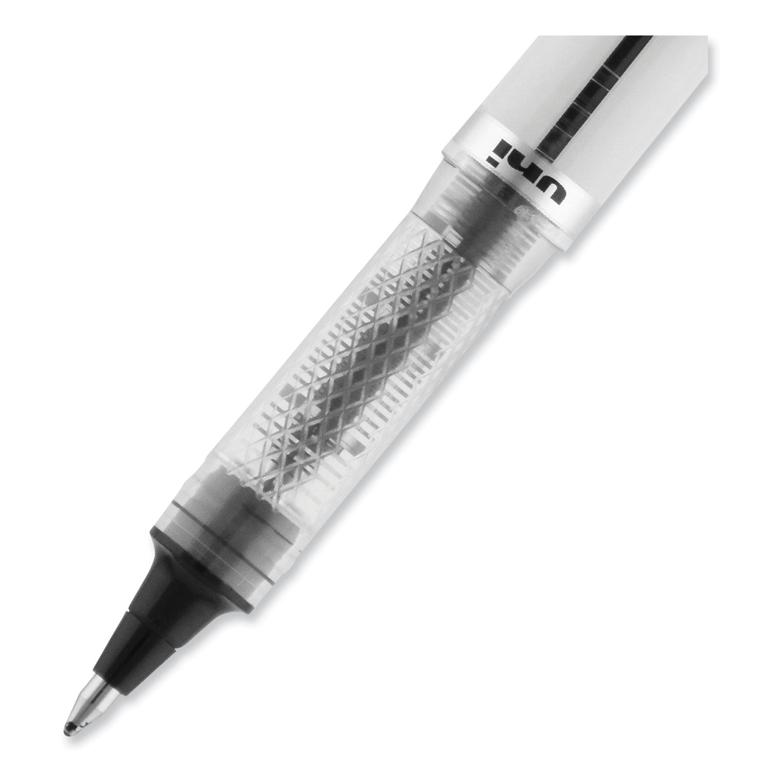 uniball® VISION ELITE Hybrid Gel Pen, Stick, Bold 0.8 mm, Black Ink, White/Black/Clear Barrel