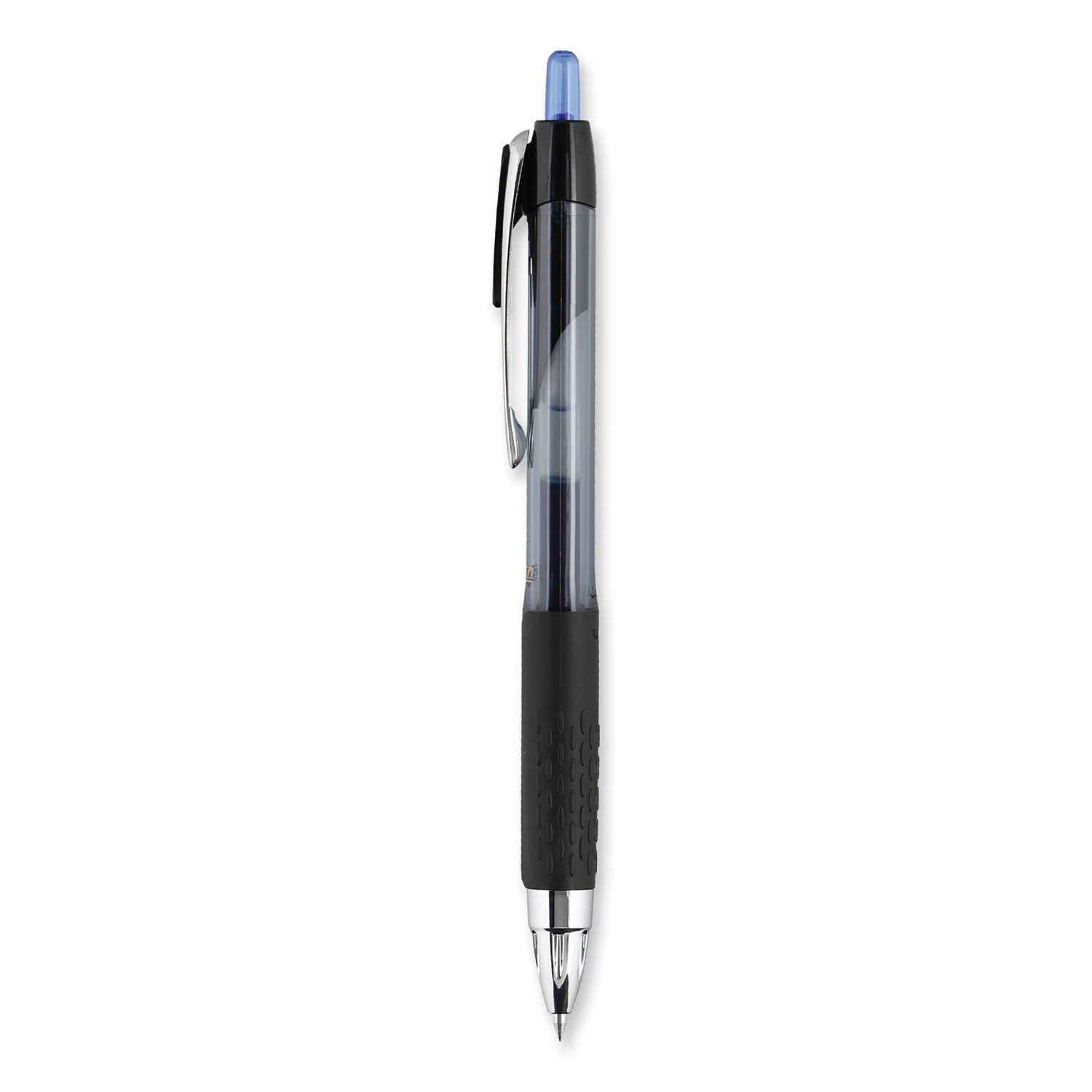 uniball® 207 Ultra Micro Gel Pen, Retractable, Ultra-Micro 0.38 mm, Blue Ink, Clear/Black Barrel