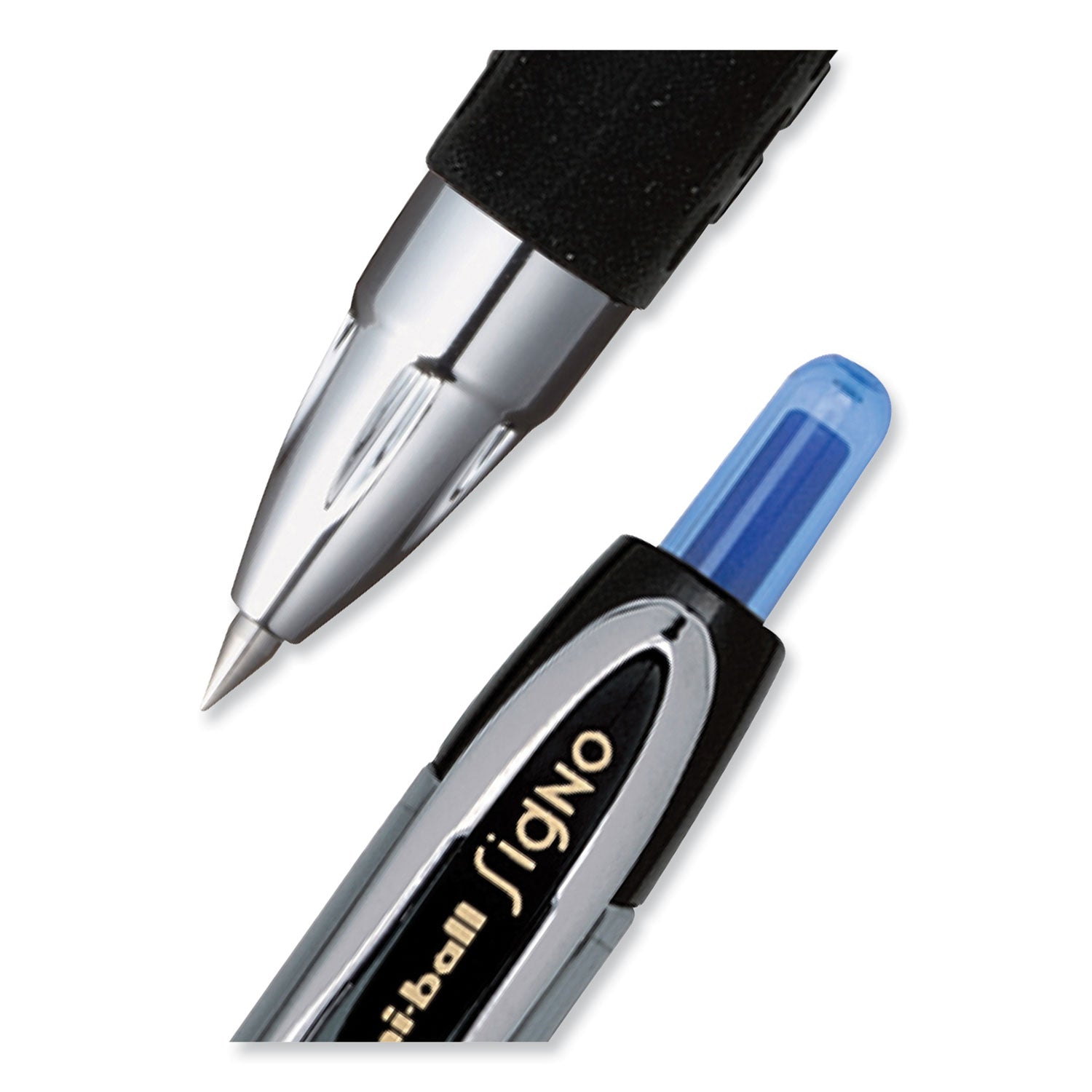 uniball® 207 Ultra Micro Gel Pen, Retractable, Ultra-Micro 0.38 mm, Blue Ink, Clear/Black Barrel