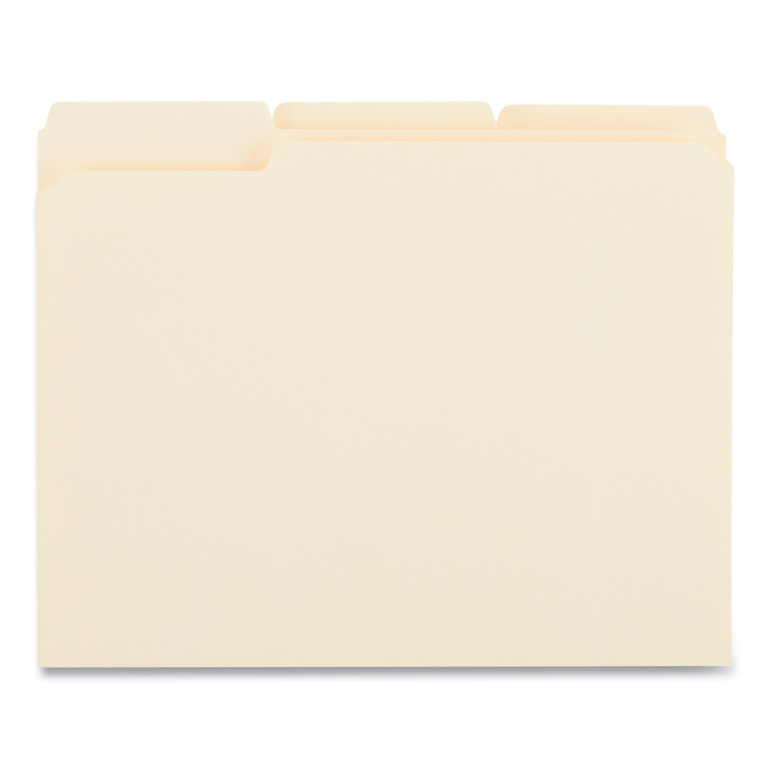 Universal® Top Tab File Folders, 1/3-Cut Tabs: Assorted, Letter Size, 0.75" Expansion, Manila, 50/Box
