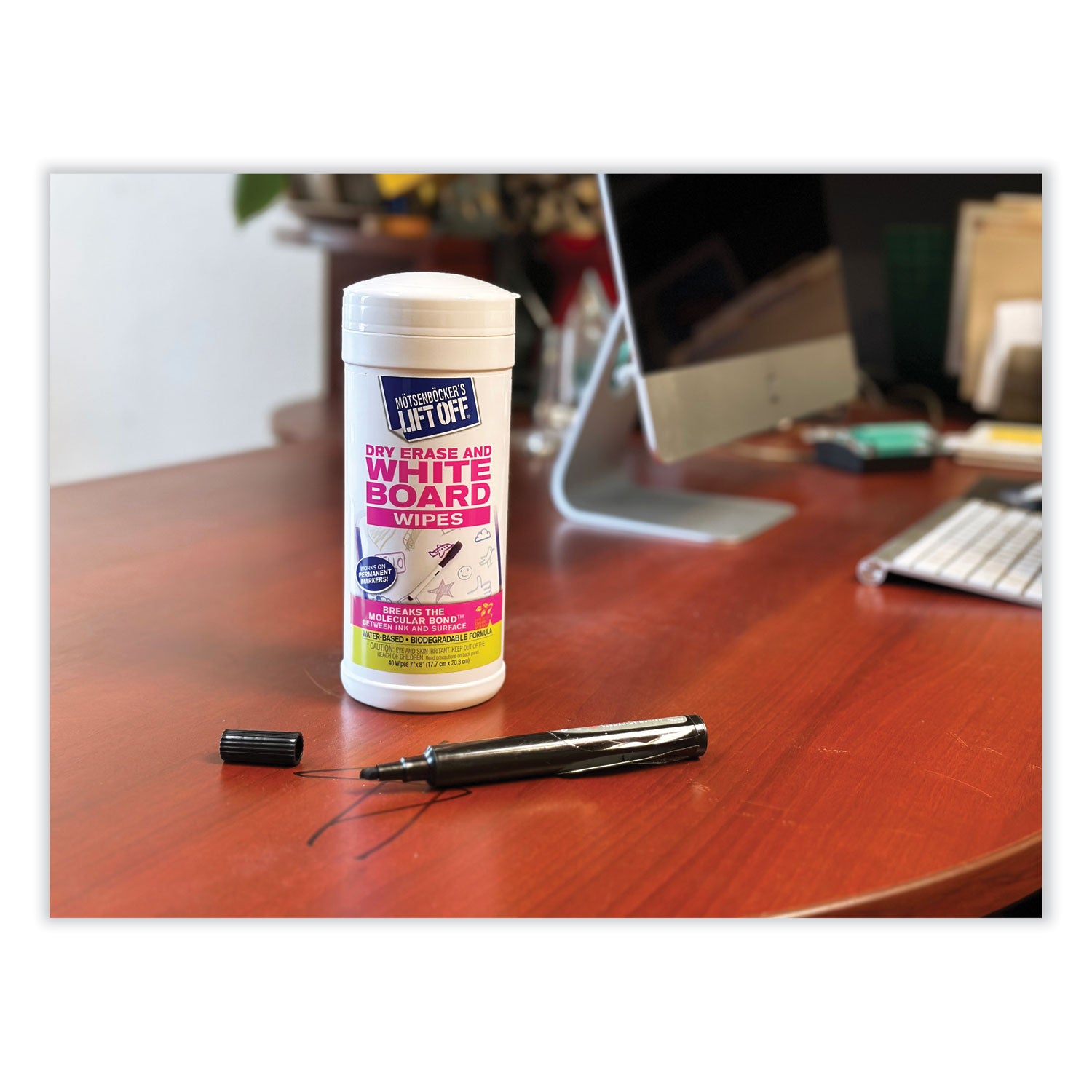 Motsenbocker's Lift-Off® Dry Erase Cleaner Wipes, 7 X 12, 40/canister