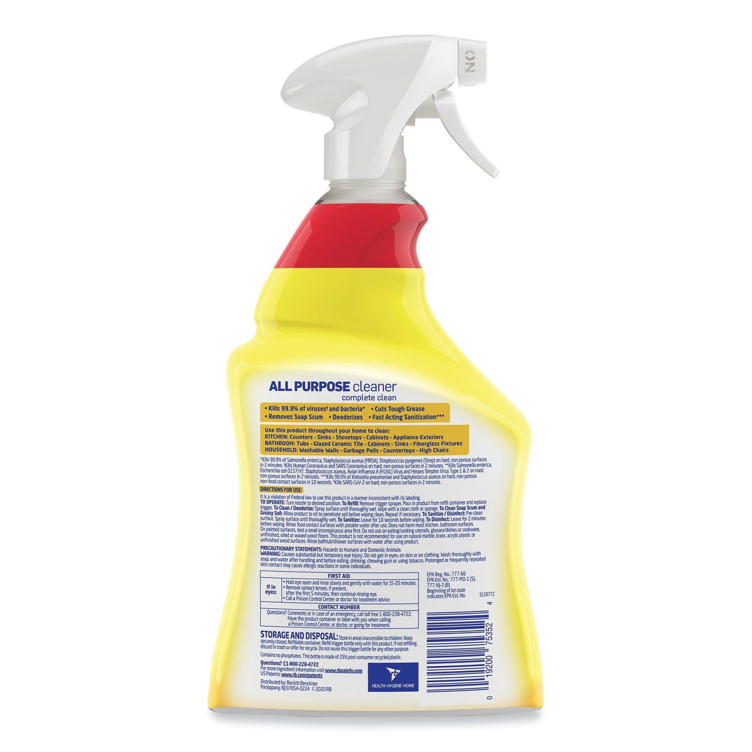 LYSOL® Brand Ready-To-Use All-Purpose Cleaner, Lemon Breeze, 32 Oz Spray Bottle