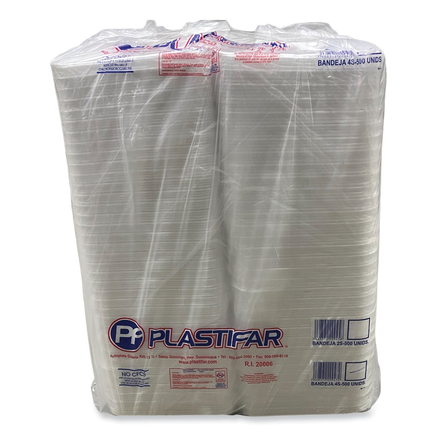 GEN Meat Trays, #4S, 9.5 x 7.25 x 0.5, White, Foam, 500/Carton