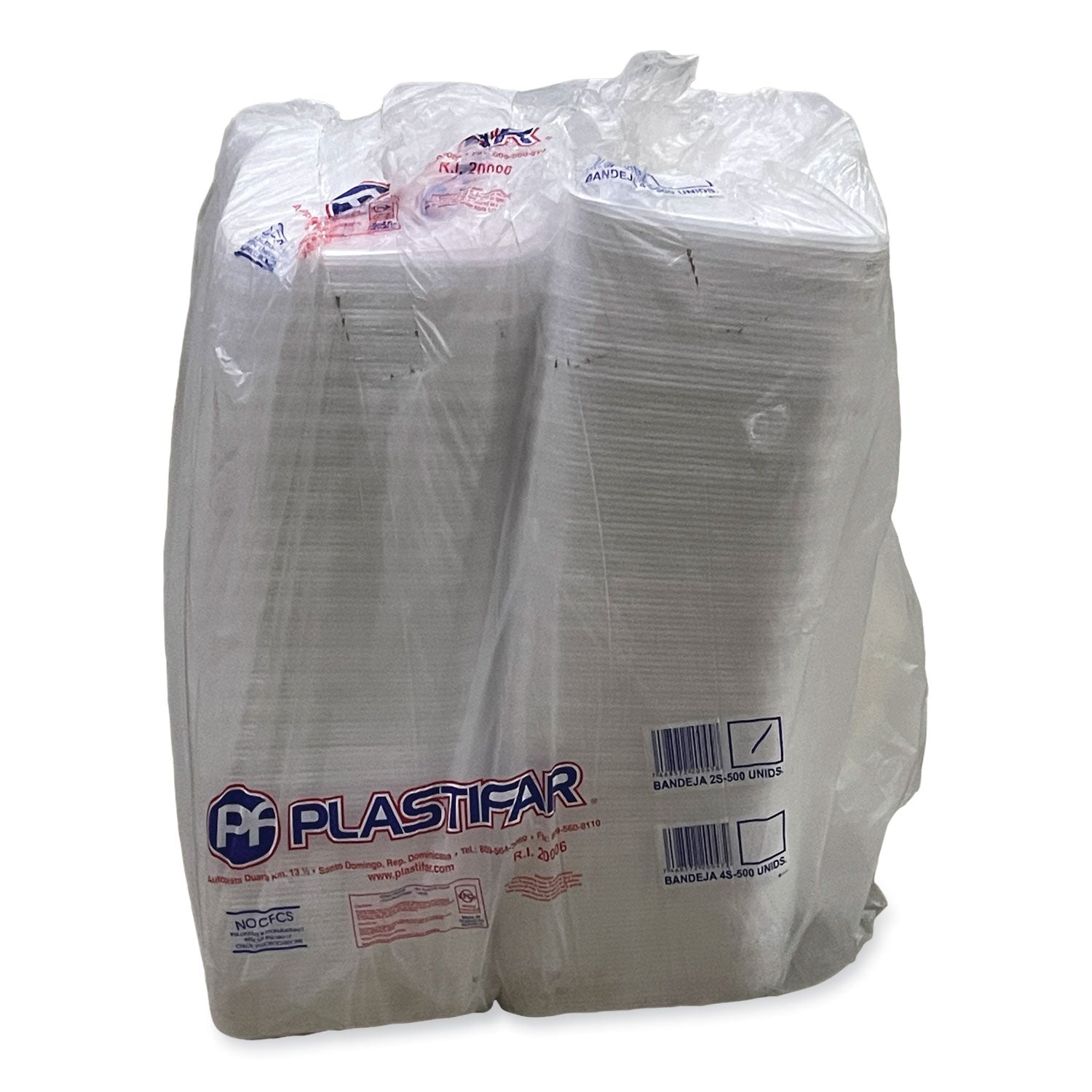 GEN Meat Trays, #2S, 8.5 x 6 x 0.7, White, Foam, 500/Carton