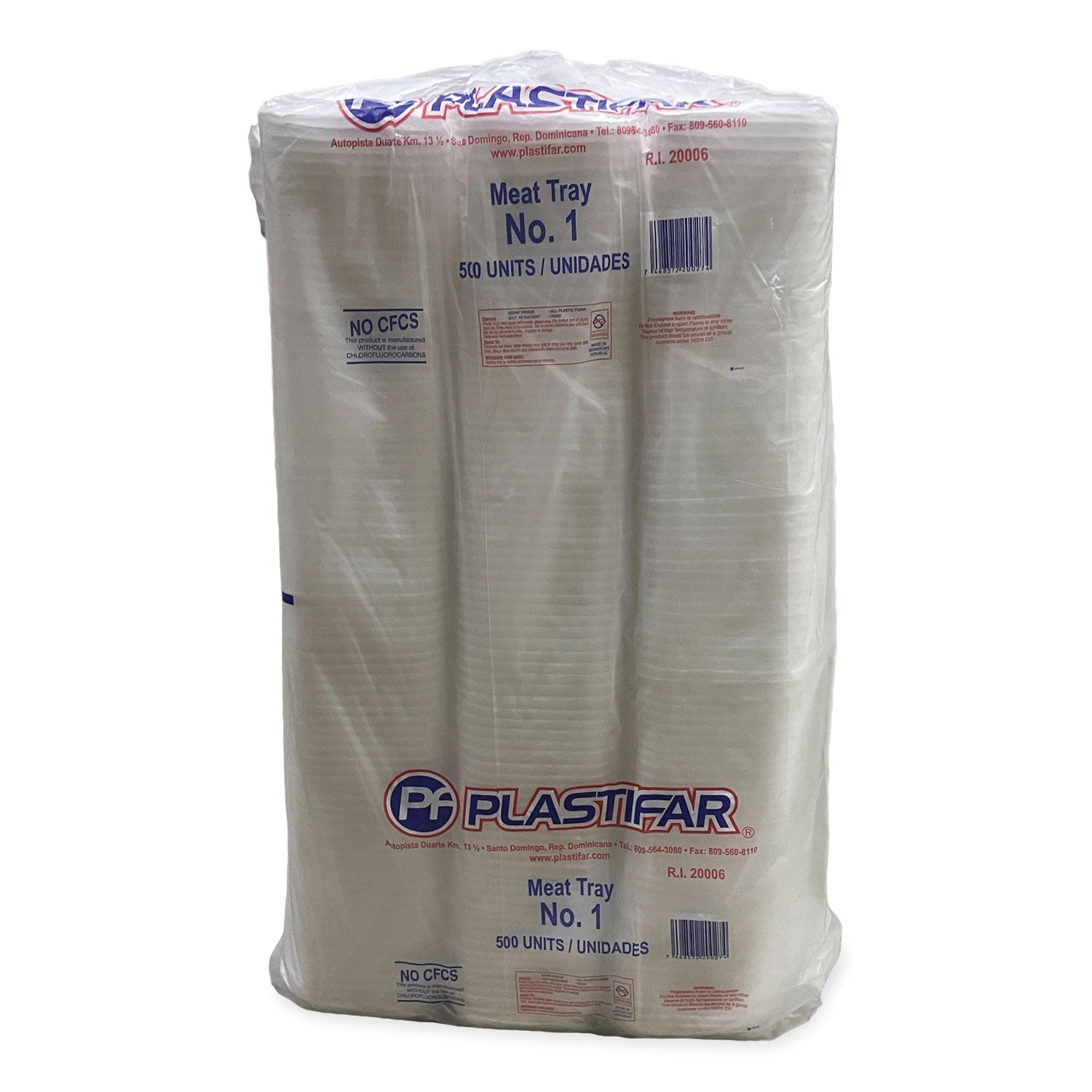 GEN Meat Trays, #1, 5.38 x 5.38 x 1.07, White, Foam, 500/Carton