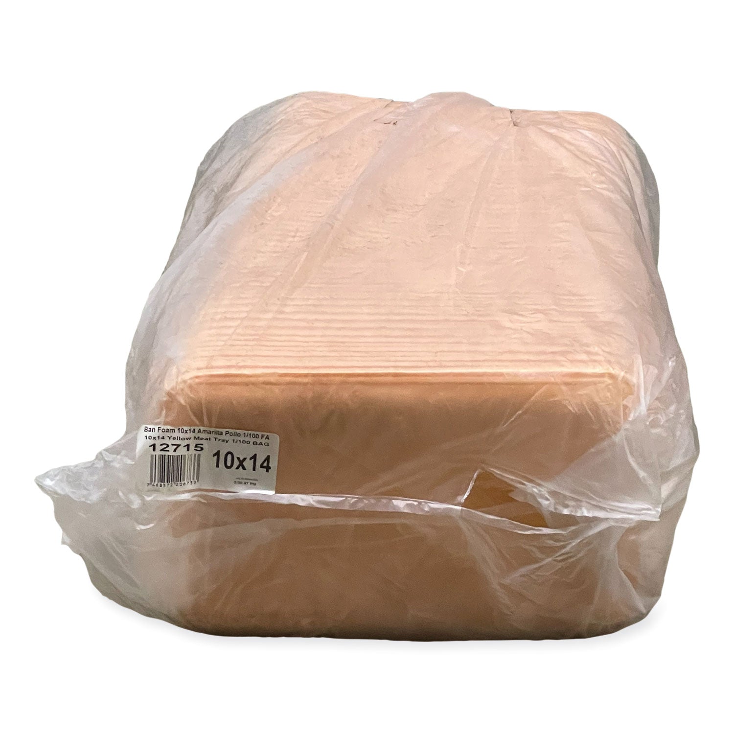 GEN Meat Trays, 13.81 x 9.25 x 2.7, Yellow, Foam, 100/Carton