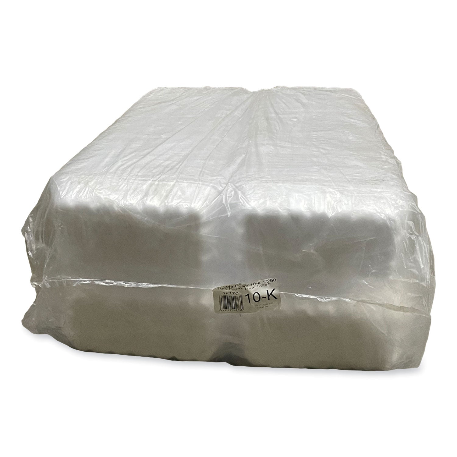 GEN Meat Trays, #10K, 10.75 x 5.95 x 1.87, White, Foam, 250/Carton