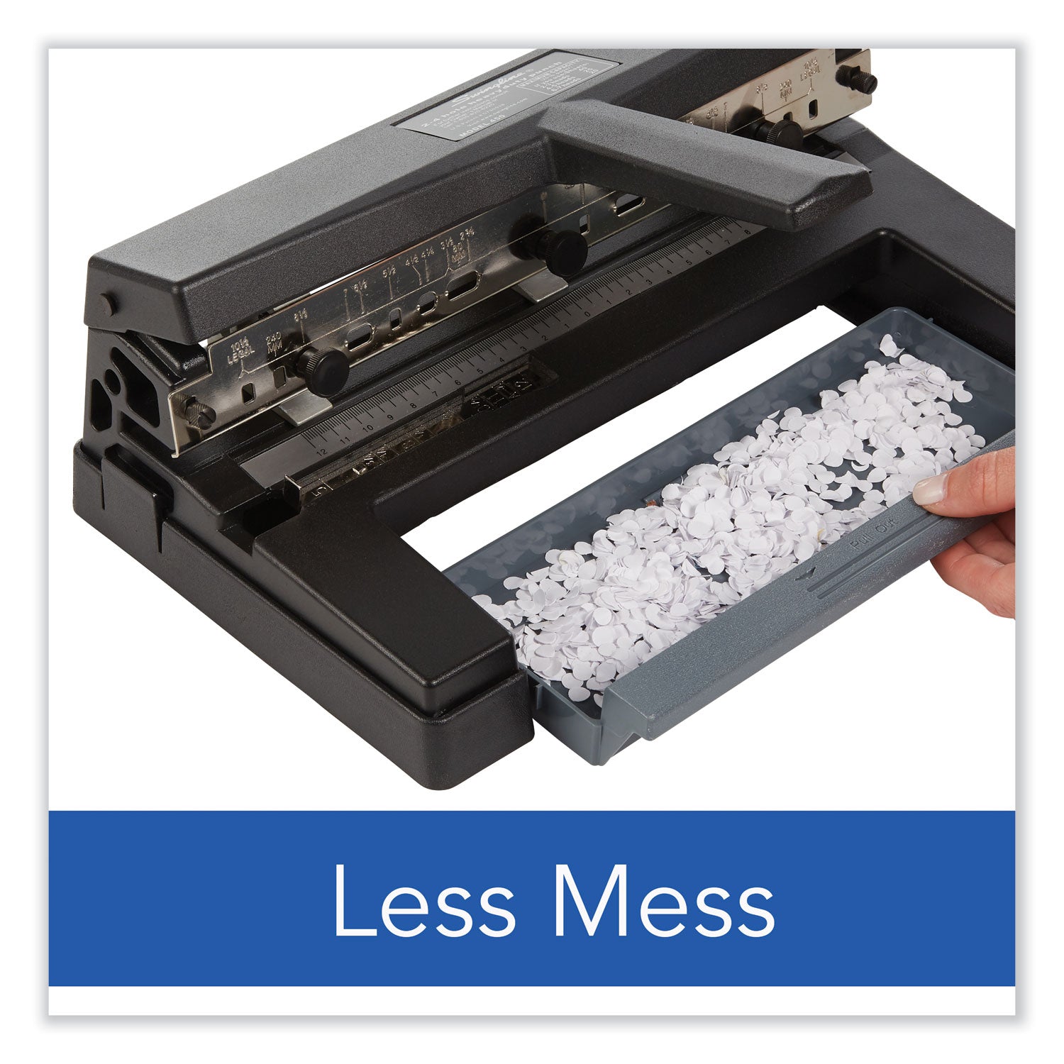 Swingline® 40-Sheet Heavy-Duty Two- To Four-Hole Adjustable Heavy-Duty Paper Punch, 9/32" Holes, Black