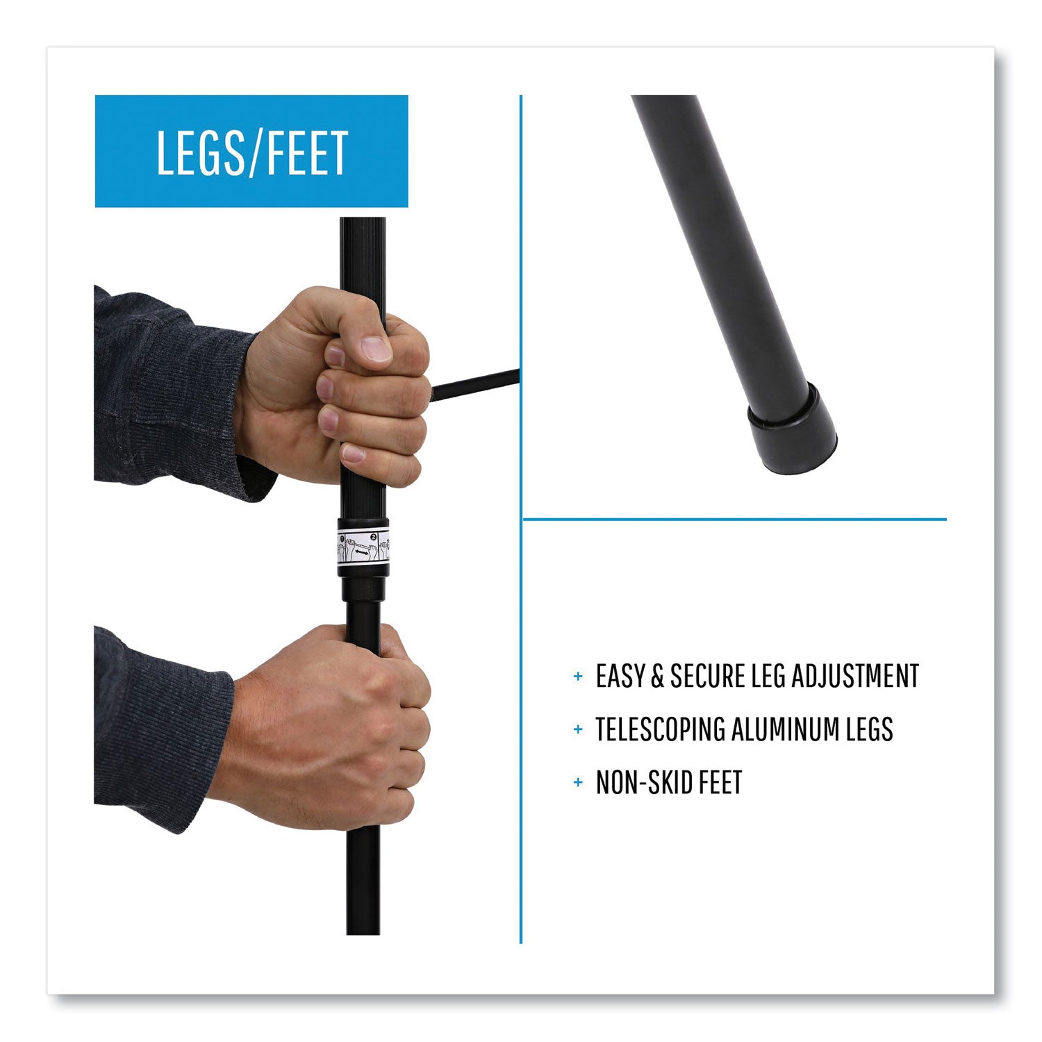 MasterVision® Telescoping Tripod Display Easel, Adjusts 35" To 64" High, Metal, Black