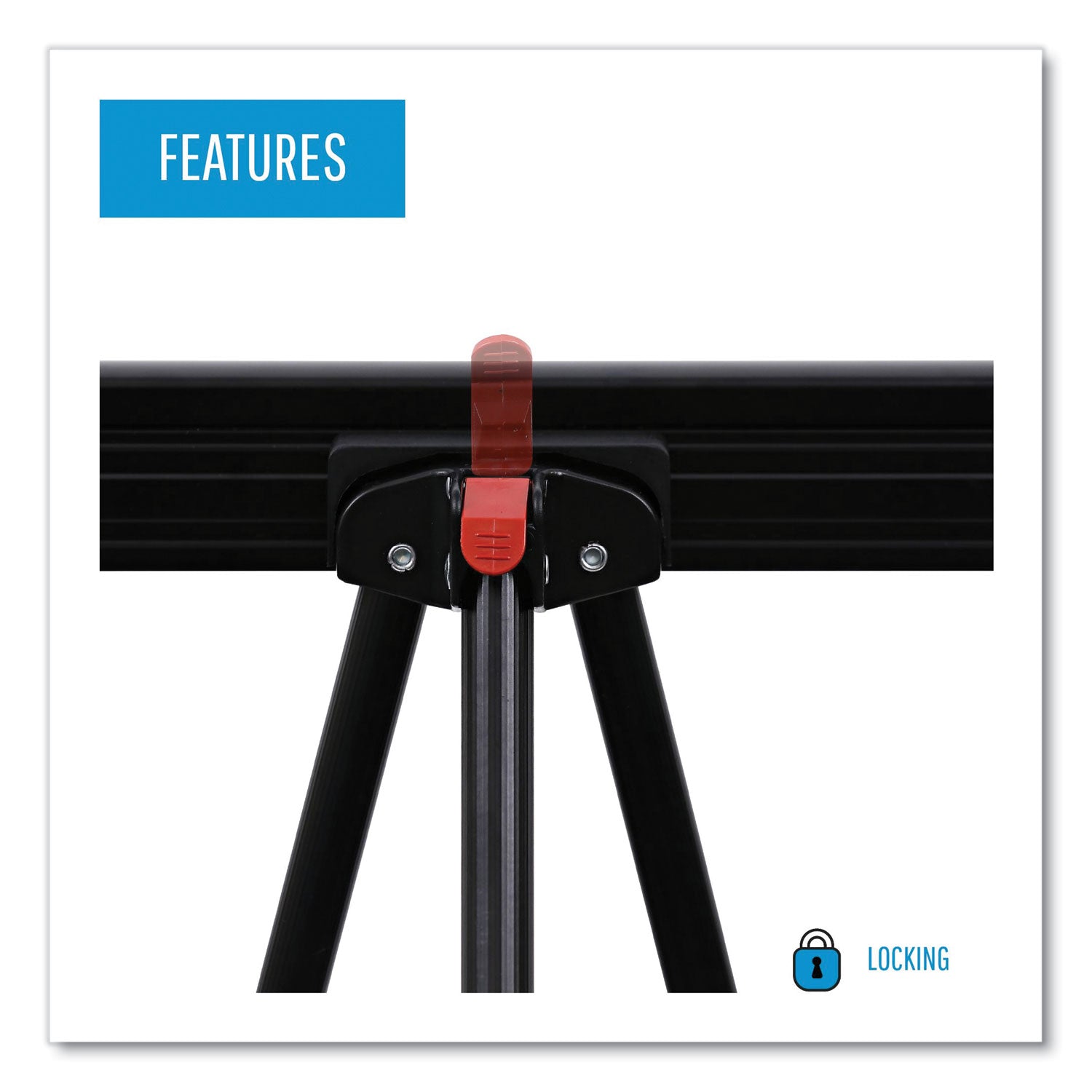 MasterVision® Telescoping Tripod Display Easel, Adjusts 35" To 64" High, Metal, Black