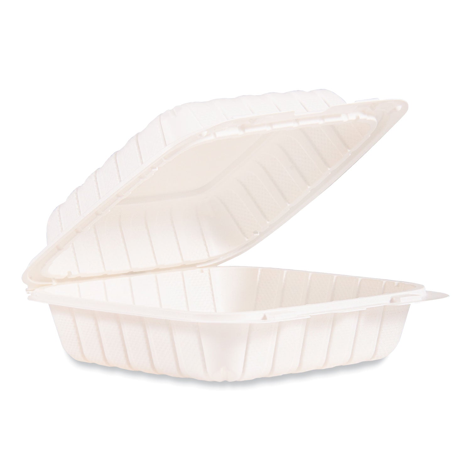 Dart® Hinged Lid Containers, 8.25 x 8 x 3, White, Plastic, 150/Carton