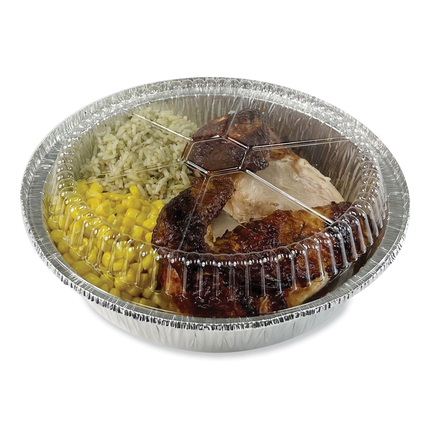 Boardwalk® Round Aluminum To-Go Container Lids, Dome Lid, 9" Diameter, Clear, Plastic, 500/Carton
