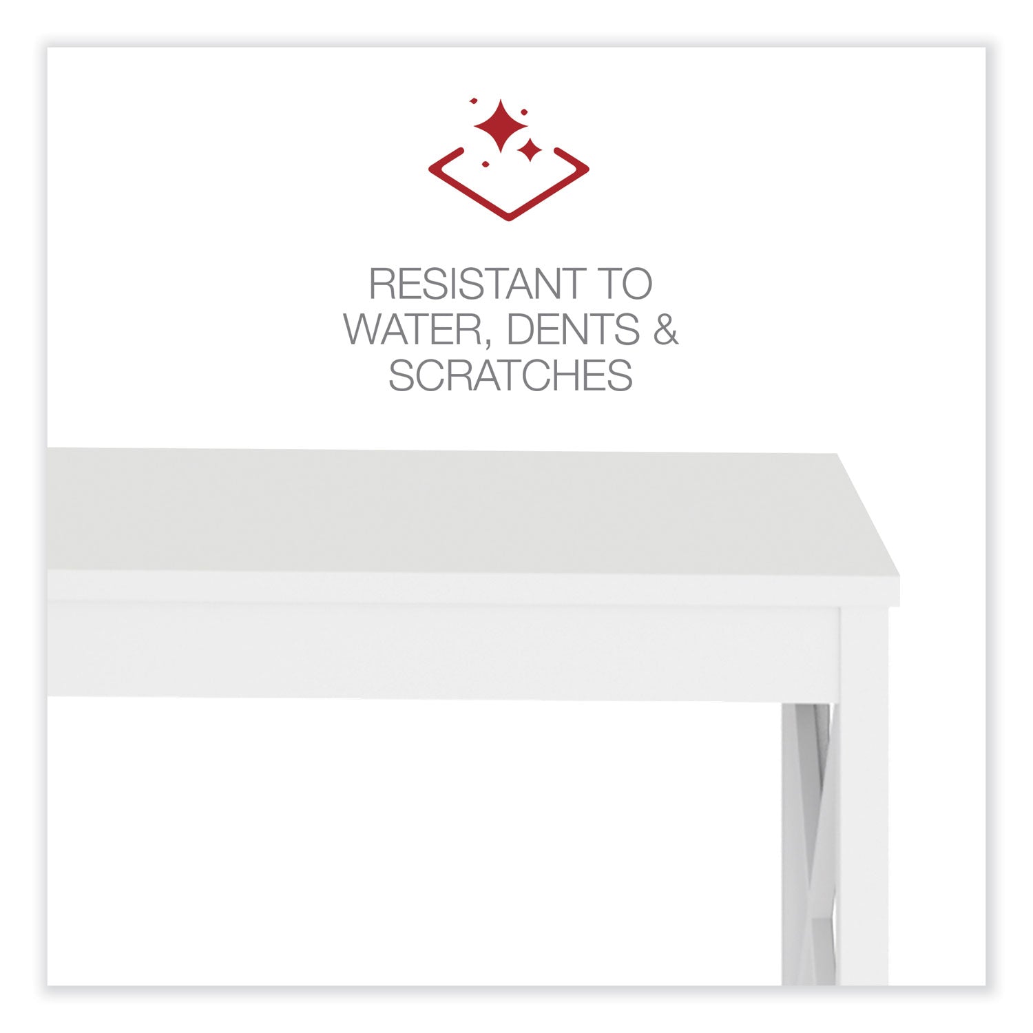 Workspace by Alera® L-Shaped Farmhouse Desk, 58.27" x 58.27" x 29.53", White