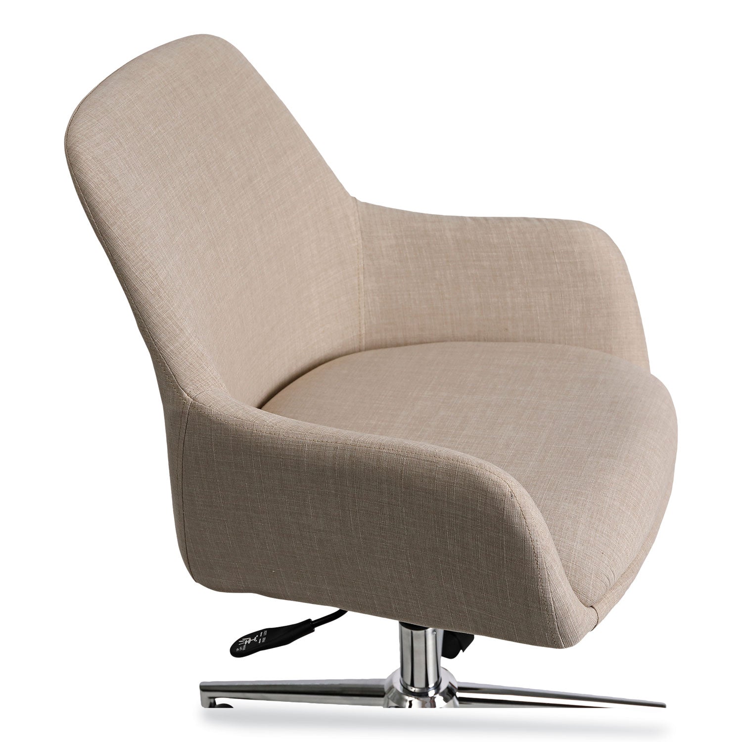 Workspace by Alera® Mid-Century Task Chair, Supports Up to 275 lb, 18.9" to 22.24" Seat Height, Cream Seat, Cream Back