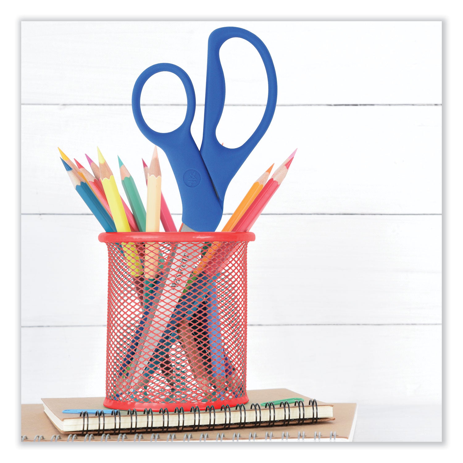 Westcott® Preferred Line Stainless Steel Scissors, 8" Long, 3.5" Cut Length, Offset Blue Handle