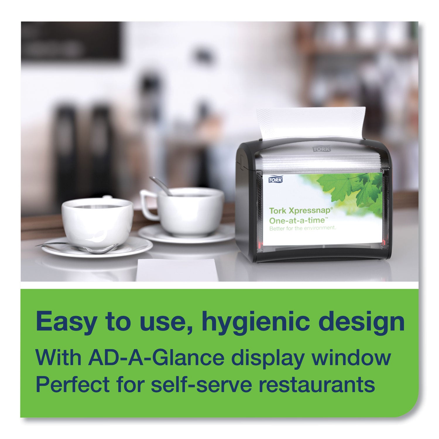 Tork® Xpressnap Tabletop Napkin Dispenser, 7.9 X 5.6 X 7.9, Black