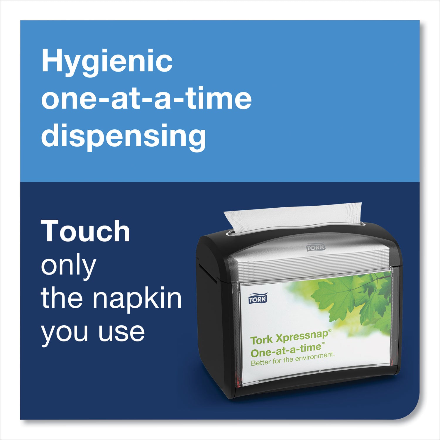 Tork® Xpressnap Tabletop Napkin Dispenser, 7.9 X 5.6 X 7.9, Black