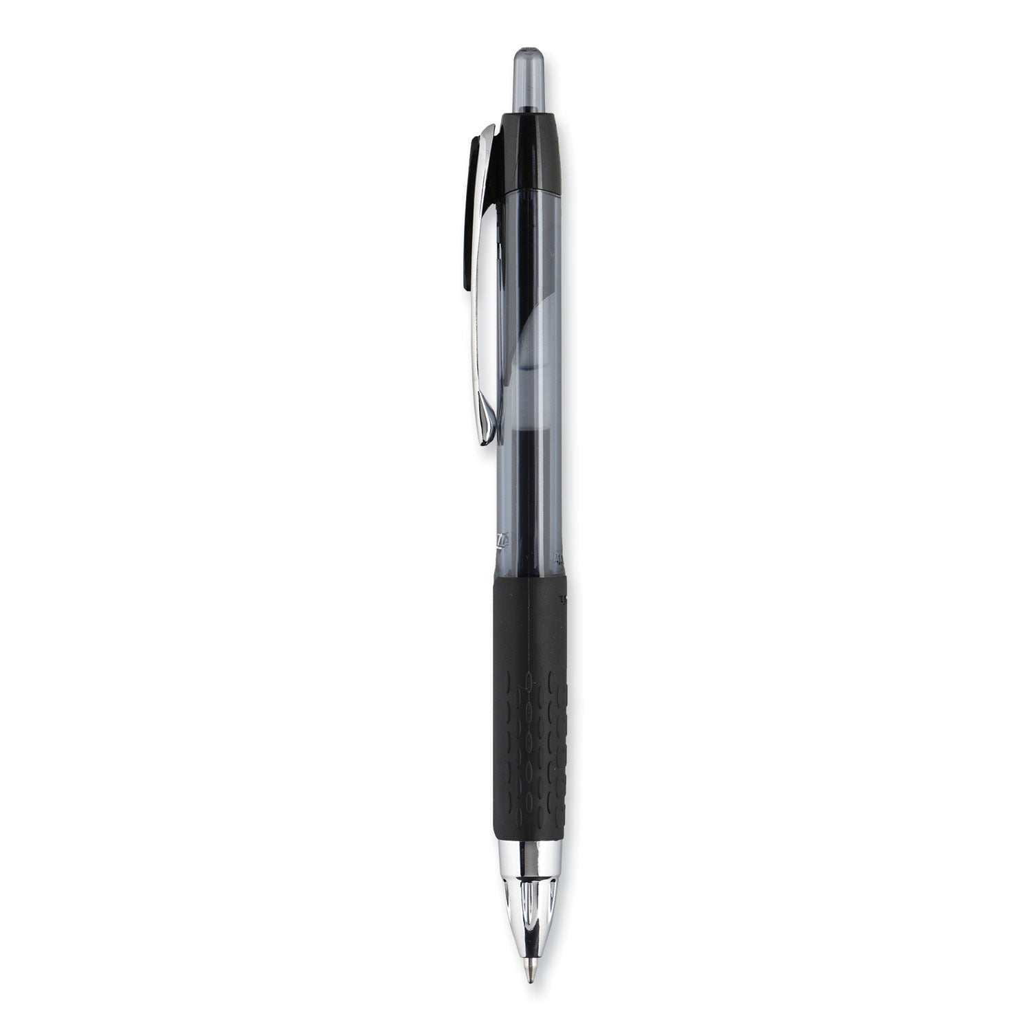 uniball® Signo 207 Gel Pen, Retractable, Medium 0.7 mm, Black Ink, Clear/Black Barrel, 5/Pack
