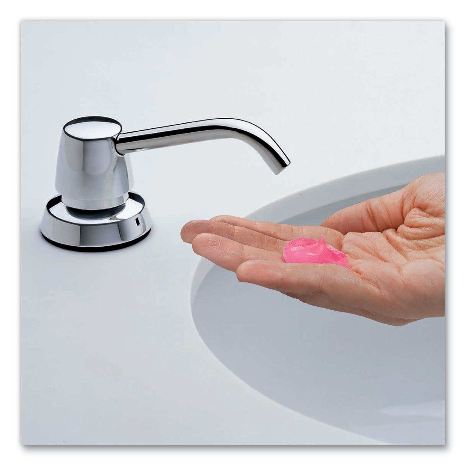 Bobrick Contura Lavatory-Mounted Soap Dispenser, 34 Oz, 3.31 X 4 X 17.63, Chrome/stainless Steel