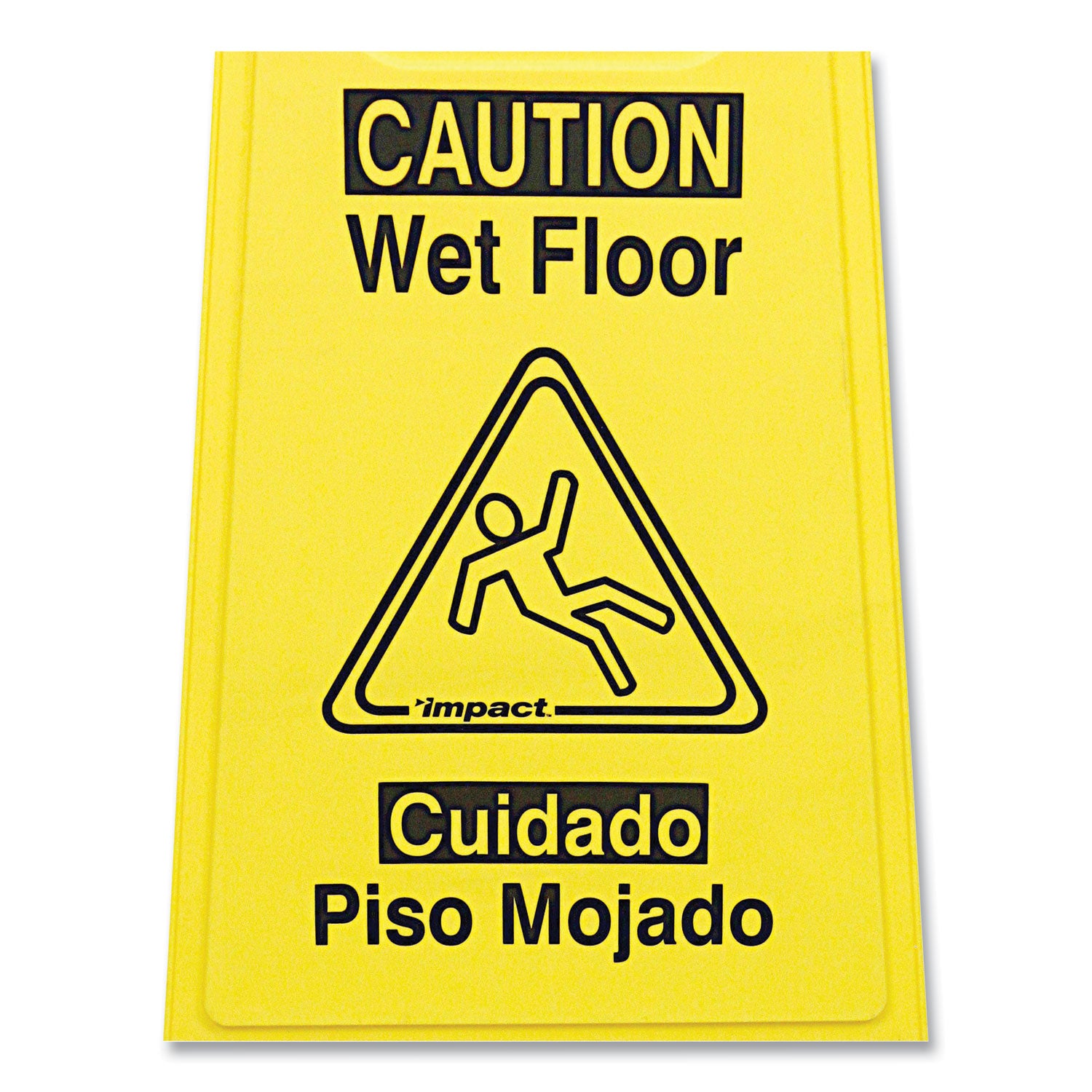 Impact® Bilingual Yellow Wet Floor Sign, 12.05 X 1.55 X 24.3