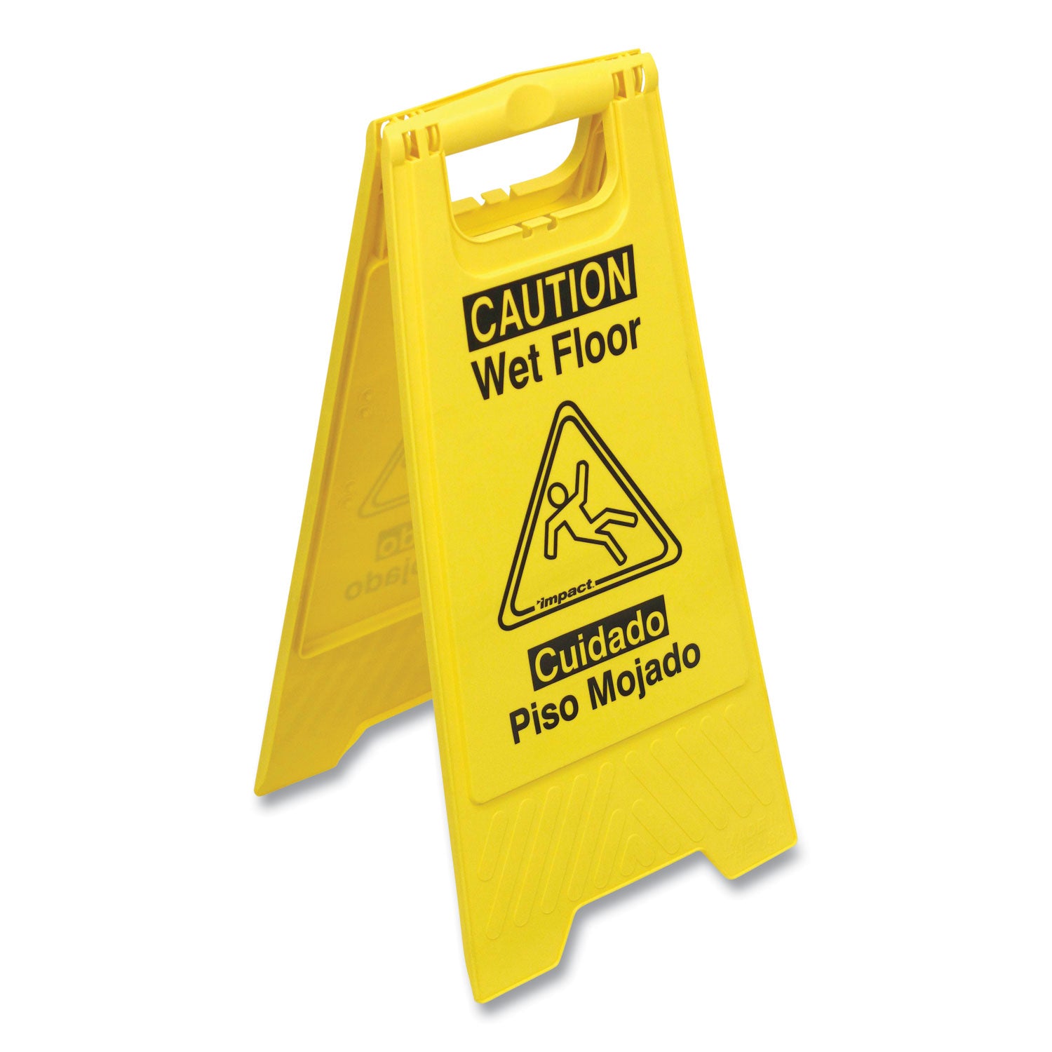 Impact® Bilingual Yellow Wet Floor Sign, 12.05 X 1.55 X 24.3