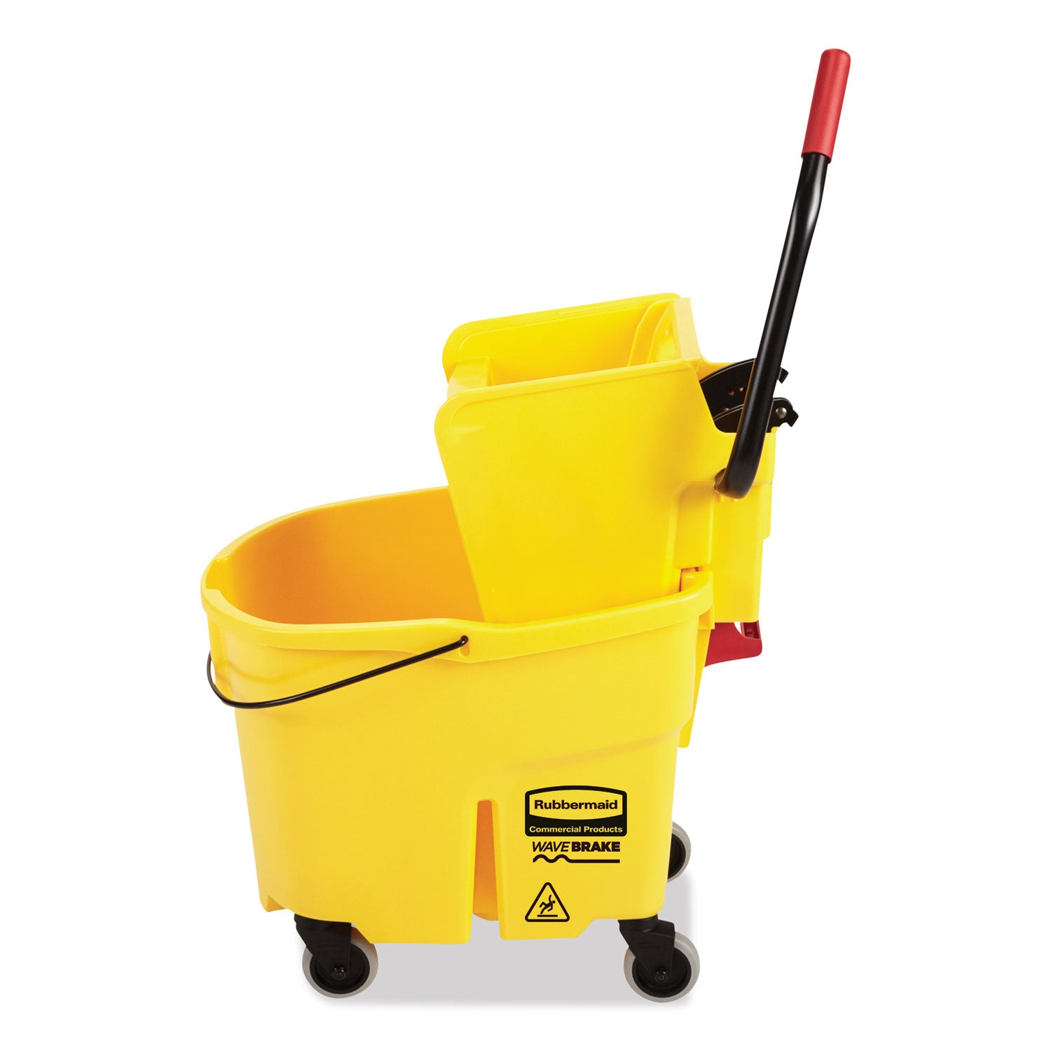 Rubbermaid® Commercial Wavebrake 2.0 Bucket/wringer Combos, Side-Press, 35 Qt, Plastic, Yellow